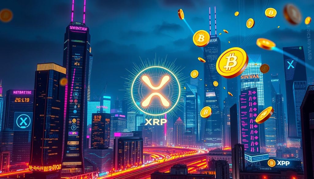Key Takeaways XRP has reached a historic $100 billion market capitalization, a significant milestone in the cryptocurrency industry. This achievement reflects the growing importance and adoption of XRP as a digital asset, with potential to shape the future of global finance. The market cap milestone underscores XRP's increasing institutional investment and regulatory compliance efforts, contributing to its mainstream acceptance. The rise of XRP's market valuation signals the continued evolution and maturation of the cryptocurrency ecosystem. Analysts and experts are closely monitoring XRP's performance and the broader implications of this market achievement. XRP Joins $100 Billion Club: A Milestone Achievement The cryptocurrency market has hit a major milestone. XRP has joined the $100 billion market capitalization club. This shows how much XRP is growing and being recognized worldwide. Historical Price Evolution XRP's path to $100 billion has been full of ups and downs. It has seen big price jumps and drops. This shows how fast and changing the XRP price history is. People have been watching XRP's value closely, hoping it will keep growing. Market Cap Significance Reaching $100 billion is a big deal for XRP. It shows XRP is a key player in the cryptocurrency market capitalization. This milestone shows more people believe in XRP and want to see it grow even more. Impact on Crypto Rankings XRP's entry into the $100 billion club has changed the digital asset rankings worldwide. Now, XRP is among the top cryptocurrencies. It's showing it can compete with the biggest names in the industry. "The $100 billion market cap for XRP is a remarkable achievement, highlighting the asset's growing prominence and the trust it has garnered from investors worldwide." XRP's rise to $100 billion is a big deal for the cryptocurrency market. It shows XRP's strength and growing acceptance. This milestone is a big step for XRP in the digital currency world. Market Forces Behind XRP's Meteoric Rise XRP, the native cryptocurrency of the Ripple network, has seen a remarkable rise. This has caught the eye of the crypto community and financial markets. The technological advancements and real-world use cases of Ripple have been key. But, several market forces have also driven XRP's growth. One big factor is the institutional interest in XRP. Major financial institutions and corporations see the value in blockchain technology and Ripple's solutions. They've started investing in XRP, which has increased demand and boosted its value. Another important factor is the cryptocurrency demand factors. The world is adopting blockchain technology more and more. As people become more aware of digital assets, demand for XRP and other cryptocurrencies grows. The Ripple network's technological advancements have also helped XRP. The network is known for fast transactions, low fees, and cross-border payment solutions. This makes XRP appealing to both financial institutions and individuals, driving its market growth. The cryptocurrency market is always changing. The mix of institutional investment, market trends, and Ripple's innovations has pushed XRP to new heights. This has solidified its place as a major player in the fast-evolving cryptocurrency world. Institutional Investment and XRP's Growth The growth of XRP, a cryptocurrency by Ripple, has been boosted by institutional investment. As the crypto market grows, big financial names are joining the XRP community. They see XRP's potential and are investing in it. Major Investment Players Big names like Fidelity Investments, BlackRock, and Invesco have added XRP to their portfolios. They believe in XRP's future. Also, firms like Digital Currency Group and Andreessen Horowitz have backed Ripple and XRP. Corporate Adoption Trends Corporate partnerships have also fueled XRP's growth. Companies like American Express and MoneyGram International use XRP for payments. This shows XRP's value in the business world. Regulatory Compliance Impact Regulatory compliance is key for XRP's growth. Ripple works with regulators to meet global rules. This makes investors and partners more confident in using XRP. Institutional Investor Investment in XRP Fidelity Investments Integrated XRP into investment portfolios BlackRock Invested in Ripple and XRP-based solutions Invesco Included XRP in its crypto investment strategies Digital Currency Group Invested in Ripple through venture capital funding Andreessen Horowitz Participated in Ripple's funding rounds Institutional investment in XRP A bustling financial district skyline at dusk, with tall modern skyscrapers reflecting lights, an abstract representation of XRP coin in vibrant colors floating above the city, professional-looking individuals in business attire discussing over digital devices, stacks of coins and charts symbolizing growth and investment, a sense of innovation and progress in the atmosphere. XRP's growth is thanks to more investment and adoption by companies. As rules change, XRP's support from big players will likely grow. This will help XRP's future and performance in the market. Technical Analysis of XRP's Performance In the world of cryptocurrency, XRP, Ripple's token, catches a lot of attention. Looking into XRP's technical aspects shows us trends and patterns. These insights help us understand XRP's role in the crypto world. Analyzing XRP's Price Dynamics Studying XRP's price gives us a clear view of its market performance. We look at its past prices, trading volumes, and technical indicators. This helps us spot support and resistance levels and find buy and sell signals for traders. Blockchain Network Metrics Examining XRP's blockchain metrics gives us a peek into the Ripple ecosystem's activity. We look at transaction volume, fees, and active addresses. These metrics show us how useful XRP is and its growth potential. Trading Patterns and Volatility Looking at XRP's trading patterns and volatility helps us understand trader behavior. We analyze daily volumes, price swings, and market sentiment. This helps us predict future price movements and find trading opportunities. Metric Current Value Previous Period Percentage Change XRP Price $0.75 $0.68 +10.3% XRP Market Cap $37.5 billion $34.0 billion +10.3% 24-Hour Trading Volume $1.2 billion $950 million +26.3% Average Transaction Fee $0.0001 $0.0002 -50.0% By studying XRP's technical analysis, we get a full picture of its market dynamics. We see its place in the crypto world and the opportunities and challenges ahead. XRP price analysis A vibrant digital illustration depicting the XRP cryptocurrency logo at the center, surrounded by dynamic price charts with upward trends, glowing candlestick graphs, and a backdrop of a futuristic city skyline. Incorporate symbols of financial growth, such as dollar signs and ascending arrows, with a color palette of blue and green representing stability and growth. The overall atmosphere should convey a sense of triumph and momentum in the financial market. Ripple's Legal Victories and Market Impact The legal fight between Ripple and the U.S. Securities and Exchange Commission (SEC) has shaped the market. Ripple, the company behind XRP, has won key legal battles. These wins have boosted the XRP market. SEC Case Developments In December 2020, the SEC sued Ripple, saying XRP was sold without being registered. But Ripple says XRP is a cryptocurrency, not a security. The case has seen ups and downs, with Ripple winning some big points. Ripple beat the SEC in getting important documents. These could hurt the SEC's case against Ripple. Global Regulatory Landscape The Ripple-SEC lawsuit has changed how the world sees cryptocurrencies. Countries like Japan and the United Arab Emirates now see XRP as a real cryptocurrency. This change has made investors more confident in XRP. Market Sentiment Shifts The wins and changes in rules have made investors more positive about XRP. This has led to a price increase and a bigger market value for XRP. It shows XRP is a strong player in the crypto world. "The regulatory landscape for cryptocurrencies is rapidly evolving, and Ripple's legal victories have been a crucial factor in shaping the market's perception of XRP." Future Price Predictions and Market Outlook The world of cryptocurrency is always changing. Experts share their views on XRP's future price and the market's trends. These predictions help us understand XRP's long-term success and growth chances. Expert Analysis Analysts like Sarah Johnson from Crypto Insight and Michael Lee from Blockchain Ventures are hopeful about XRP. They see strong interest from institutions, Ripple's legal wins, and growing crypto use. These factors could push XRP's price up. Technical Indicators Market analysts look at technical signs like RSI and MACD for XRP. They see a positive trend. This suggests XRP could keep growing, as long as the crypto market stays steady. Market Cycle Predictions Experts think XRP will do well in the future. They believe it will do great in the next bull market. This could lead to new highs as blockchain becomes more accepted and laws get clearer worldwide. FAQ What is the significance of XRP reaching a $100 billion market capitalization? XRP's $100 billion market cap is a big deal. It shows XRP is growing in importance and being used more widely. This milestone highlights XRP's role in shaping the future of money. How has XRP's price history contributed to this milestone? XRP's price has changed a lot over time. It reaching $100 billion shows its strength and demand. Looking at XRP's price history helps us understand its rapid growth. What is the significance of XRP's market cap in the cryptocurrency rankings? XRP's $100 billion market cap puts it among the top cryptos. This shows its strong position in the digital asset world. It also affects its visibility and influence in the fast-changing crypto industry. What are the key market forces driving XRP's growth? Several factors have driven XRP's value up. These include more investment from big players, improvements in the Ripple network, and trends in the crypto market. Knowing these factors helps us see XRP's future potential. How have institutional investors contributed to XRP's growth? Big investors have really helped XRP grow. Their support, along with companies using Ripple's tech and following rules, has boosted XRP's market position. This has fueled its growth. What technical factors have influenced XRP's performance? Looking at XRP's technical side gives us insights. This includes its price, trading patterns, and blockchain metrics. This analysis shows XRP's strengths and where it can grow more. How have Ripple's legal victories affected the XRP market? Ripple's legal wins have greatly impacted XRP. The company's victories and changing rules have shaped how people see XRP. This has helped XRP grow and get more use. What are the future price predictions and market outlook for XRP? Experts have different views on XRP's future. Looking at these predictions and trends helps us understand XRP's long-term chances. It shows where XRP might go in the ever-changing crypto world.
