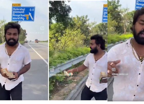Man Throws Bundles of Cash on the Roadside: Police File Case In a bizarre incident that grabbed widespread attention, a young man threw ₹20,000 in cash bundles on the roadside near the RRR area under the Ghatkesar limits in Hyderabad. The event quickly gained traction on social media, sparking mixed reactions and legal action. Cash Scattered on the Roadside Sparks Curiosity The incident unfolded when the young man recorded a video of himself discarding the cash by the roadside. In the video, he invited viewers to collect the money if they were interested. This stunt was later uploaded to Instagram, where it went viral within hours. Social Media Amplifies the Incident As the video gained momentum, it drew widespread attention online, triggering debates about his motives. Was it a publicity stunt, an act of generosity, or a reckless behavior meant to gain followers on social media? While some praised the act as charitable, others criticized it for creating unnecessary chaos. Police Intervention and Legal Action The viral nature of the video caught the attention of the Ghatkesar police. After verifying the incident, authorities filed a case against the individual involved. The police are currently investigating the motive behind the act and assessing whether it violated any public order or legal norms. Social Media Stunts: A Growing Concern Incidents like these highlight the increasing trend of individuals using extreme methods to gain attention on social media platforms. While such acts may boost visibility, they often lead to unintended consequences, including legal issues. Authorities have urged citizens to refrain from engaging in activities that disrupt public order or violate the law. The Aftermath and Public Reaction Public reaction to the incident has been a mix of fascination and concern. Many have questioned the man's intent, while others have called for stricter measures to prevent such reckless behavior in the future. Meanwhile, the police have reiterated the importance of responsible use of social media to avoid similar occurrences. This incident serves as a reminder of the fine line between creative expression and accountability in the digital age. As the investigation continues, it remains to be seen what legal repercussions the young man might face for his unconventional act.