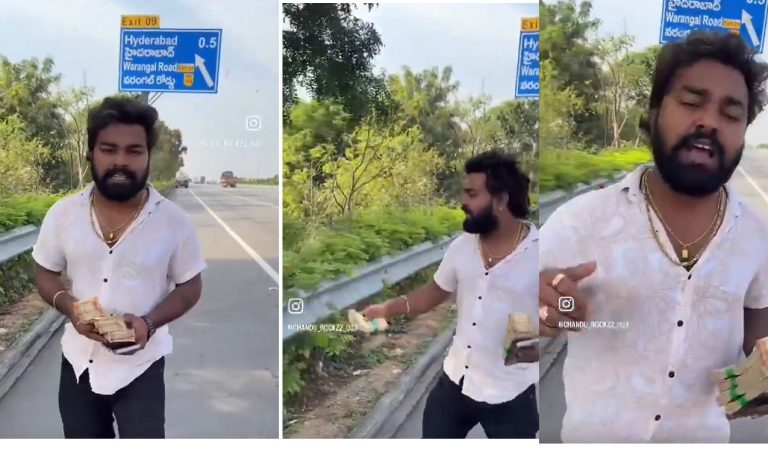 Man Throws Bundles of Cash on the Roadside: Police File Case In a bizarre incident that grabbed widespread attention, a young man threw ₹20,000 in cash bundles on the roadside near the RRR area under the Ghatkesar limits in Hyderabad. The event quickly gained traction on social media, sparking mixed reactions and legal action. Cash Scattered on the Roadside Sparks Curiosity The incident unfolded when the young man recorded a video of himself discarding the cash by the roadside. In the video, he invited viewers to collect the money if they were interested. This stunt was later uploaded to Instagram, where it went viral within hours. Social Media Amplifies the Incident As the video gained momentum, it drew widespread attention online, triggering debates about his motives. Was it a publicity stunt, an act of generosity, or a reckless behavior meant to gain followers on social media? While some praised the act as charitable, others criticized it for creating unnecessary chaos. Police Intervention and Legal Action The viral nature of the video caught the attention of the Ghatkesar police. After verifying the incident, authorities filed a case against the individual involved. The police are currently investigating the motive behind the act and assessing whether it violated any public order or legal norms. Social Media Stunts: A Growing Concern Incidents like these highlight the increasing trend of individuals using extreme methods to gain attention on social media platforms. While such acts may boost visibility, they often lead to unintended consequences, including legal issues. Authorities have urged citizens to refrain from engaging in activities that disrupt public order or violate the law. The Aftermath and Public Reaction Public reaction to the incident has been a mix of fascination and concern. Many have questioned the man's intent, while others have called for stricter measures to prevent such reckless behavior in the future. Meanwhile, the police have reiterated the importance of responsible use of social media to avoid similar occurrences. This incident serves as a reminder of the fine line between creative expression and accountability in the digital age. As the investigation continues, it remains to be seen what legal repercussions the young man might face for his unconventional act.