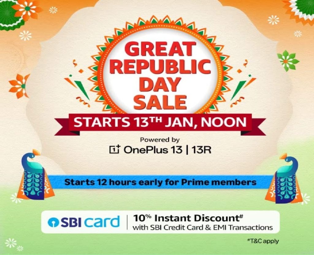 Amazon Great Republic Day Sale 2025: Massive Discounts, Offers, and Deals Unveiled The Amazon Great Republic Day Sale 2025 is all set to kick off on January 13, promising unbeatable discounts and exciting deals across various product categories. If you’re gearing up to shop for electronics, home appliances, gadgets, or other essentials, this sale presents an excellent opportunity to snag amazing bargains. Let’s dive into all the details, including sale dates, bank offers, and the incredible discounts awaiting you. Amazon Great Republic Day Sale 2025 Dates and Exclusive Access Mark your calendars! The Amazon Great Republic Day Sale officially starts on January 13, 2025, at 12 PM. However, if you’re an Amazon Prime member, you get an exclusive early access window, with the sale beginning for you 12 hours earlier. This early access ensures that Prime members have the first pick of deals before they sell out. To provide a sneak peek of what’s in store, Amazon has launched a dedicated microsite featuring previews of top deals and discounts. Shoppers can browse through the offers and wishlist their favorite items to grab them as soon as the sale goes live. Unmissable Discounts and Offers Amazon’s Republic Day Sale 2025 promises savings across a wide range of categories. Here are some highlights of the discounts you can look forward to: Exchange Discounts: Save up to ₹45,000 on smartphones, ₹7,000 on laptops, and ₹15,000 on home appliances when you exchange your old devices. Bank Offers: Enjoy a 10% instant discount on purchases made using SBI Bank Credit Cards and EMI transactions. Additionally, ICICI Amazon Pay credit cardholders can earn 5% cashback, along with no-cost EMI options. Top Deals on Electronics and Gadgets Electronics enthusiasts will be delighted to know that some of Amazon’s most popular devices will be available at significantly reduced prices during the sale. Here’s a glimpse of what to expect: Amazon Echo Devices: The Amazon Echo Pop, Echo 4th Gen, and Echo Show 8 will see massive price drops, making it the perfect time to bring home a smart assistant. Electronics and Accessories: Grab discounts of up to 75% on electronics and accessories, including headphones, power banks, and more. Mobile Phones: Avail discounts of up to 45% on leading smartphone brands. Detailed pricing will be revealed as the sale date approaches. Shop Smart with Wishlist and No-Cost EMI Options To ensure you don’t miss out on any deals, Amazon’s microsite allows shoppers to wishlist items in advance. This feature helps you stay organized and ready to purchase your desired products as soon as the sale begins. Moreover, Amazon offers a range of payment options, including no-cost EMIs, making it easier to shop for high-value items without straining your budget. Why You Shouldn’t Miss the Amazon Great Republic Day Sale 2025 This annual sale event is one of the biggest opportunities to upgrade your gadgets, revamp your home with new appliances, or simply stock up on essentials at unbeatable prices. The combination of heavy discounts, bank offers, and exchange deals ensures there’s something for everyone. Stay tuned for more updates as Amazon continues to reveal specific deal prices on smartphones, laptops, tablets, and other electronic devices in the days leading up to the sale. Final Tips to Maximize Your Savings Activate Notifications: Turn on notifications for Amazon’s app to get real-time updates about the sale and exclusive lightning deals. Check Bank Offers: Make sure your payment method qualifies for additional discounts or cashback offers. Use Exchange Offers: Trade in your old devices for extra savings on new purchases. Prime Membership Benefits: If you’re not already an Amazon Prime member, consider signing up to enjoy early access and free delivery. The Amazon Great Republic Day Sale 2025 is your gateway to incredible savings and exciting deals. Don’t miss out—start preparing your wishlist today and gear up for a shopping extravaganza like no other!