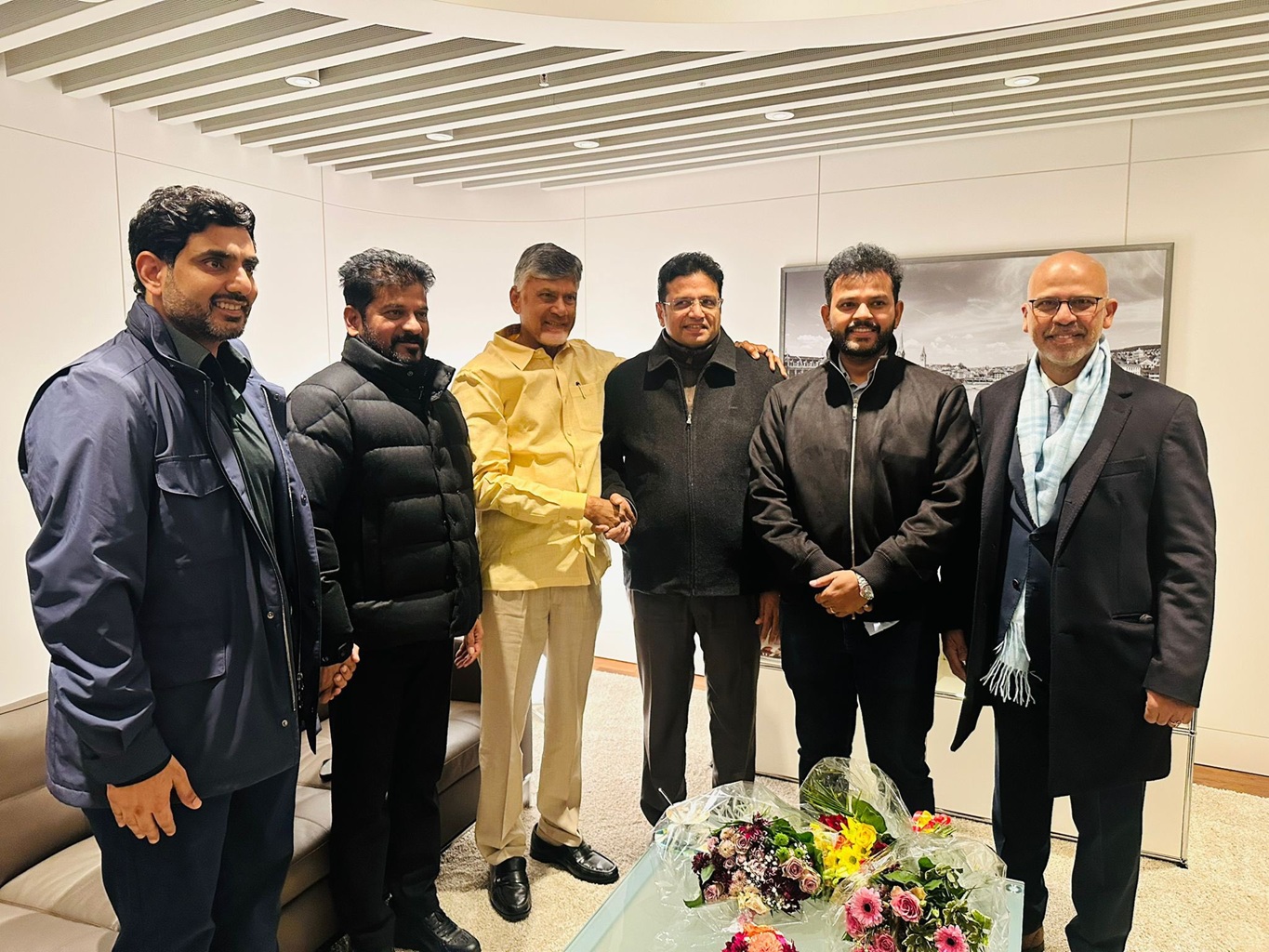 CM Revanth Reddy and CM CBN Meeting of Visionaries at Zurich Airport
