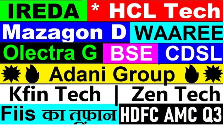 Comprehensive Insights into the Stock Market: Analyzing Trends in HDFC AMC, Adani, IREDA, and More The stock market constantly evolves, driven by multiple factors such as financial results, market trends, and global events. This article delves into the performance of key companies like HDFC AMC, Adani, Olectra, and others, along with actionable insights for investors. HDFC AMC: A Consistent Performer Amid Market Volatility Strong Revenue and Profit Growth HDFC AMC has shown significant improvement in its performance after a period of decline. In 2023, the company recorded a notable revenue jump of 39% and a profit increase of 31% year-over-year, reaching ₹641 crore. This robust growth is attributed to strong mutual fund inflows and steady business expansion. Market Capitalization Recovery The company's market cap rebounded to ₹80,000 crore after dipping to ₹55,000 crore during market corrections. This underscores HDFC AMC's resilience and its ability to deliver consistent returns to long-term investors. Adani Group: Recovery Amidst Challenges Volatility and Strategic Recovery Adani Group stocks experienced a sharp dip, followed by recovery in line with broader market trends. Adani Wilmar, however, continues to struggle near its Offer for Sale (OFS) price, signaling concerns about investor confidence. Future Outlook Adani Group companies rely heavily on market stability. Investors should closely monitor global market cues and macroeconomic factors that could influence the group’s overall performance. IREDA and Fundraising Initiatives Q4 Fundraising Plans The Indian Renewable Energy Development Agency (IREDA) plans to raise ₹4,500 crore in Q4, reflecting its ambition to expand its renewable energy portfolio. This initiative aligns with India's push for sustainable energy solutions. Growth Through Capital Infusion Fundraising mechanisms such as IPOs, FPOs, and rights issues are critical for IREDA's growth strategy. These efforts are expected to strengthen its financial position and support its renewable energy projects. Olectra Greentech: A Pioneer in Electric Mobility Electrifying Growth Olectra Greentech, a leader in electric buses, has witnessed substantial growth, with its stock rising from ₹300 to ₹1,400. The company’s ability to secure large orders, such as 5,000 buses worth ₹10,000 crore, has been a game-changer. Cyclical Business Trends The company’s business model is heavily dependent on government orders, leading to periods of rapid growth followed by corrections. Investors should understand this cyclical pattern before making investment decisions. CDSL and BSE: Market Stabilizers Performance Highlights CDSL and BSE showed modest recoveries driven by positive market sentiment. Notably, Jefferies’ favorable commentary boosted investor confidence in these entities. Role in Market Ecosystem These companies play a crucial role in maintaining market transparency and efficiency. Their consistent performance makes them reliable options for investors seeking stability. Technology Sector: HCL Tech and Zen Technologies Mixed Reactions in the IT Sector HCL Tech faced a significant dip of 8.5%, driven by missed earnings estimates and cautious future forecasts. In contrast, Zen Technologies remains a promising player in defense and drone technology, which are pivotal for national security. Investment Opportunities While HCL Tech struggles with market expectations, Zen Technologies' focus on innovation and defense contracts offers a compelling growth narrative. Investors with a long-term horizon should consider these dynamics. Key Takeaways for Investors Understand Market Cycles Markets exhibit patterns of correction and recovery. Companies like Olectra and Adani are prime examples of cyclical trends that investors must analyze. Focus on Fundamentals Whether it’s HDFC AMC’s mutual fund business or IREDA’s renewable energy projects, strong fundamentals are essential for sustained growth. Avoid Impulsive Decisions Reacting hastily to market dips or spikes can lead to losses. A strategic approach, focusing on business performance and industry trends, is crucial. Monitor Global and Domestic Factors External factors, such as inflation data and forex trends, significantly impact FIIs and market sentiment. Staying informed is key. Conclusion The stock market offers abundant opportunities for informed investors. Companies like HDFC AMC, Adani, and Olectra Greentech demonstrate the importance of understanding business fundamentals, market trends, and future growth prospects. By avoiding impulsive decisions and focusing on long-term strategies, investors can navigate the complexities of the market effectively. Stay updated with market trends and insights to make informed investment decisions.