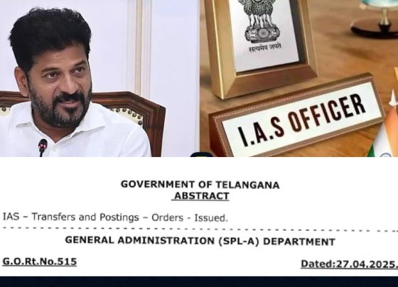 IAS – Transfers and Postings – Orders – Issued. GENERAL ADMINISTRATION (SPL.A) DEPARTMENT G.O.Rt.No.515 Dated: 27.04.2025. O R D E R: The following transfers and postings of IAS Officers and FAC arrangements are ordered, in the exigency of administration:- Dr. Shashank Goel, IAS(1990), Director General, Dr.MCR HRD Institute is transferred and posted as Vice Chairman, Centre for Good Governance. Dr. Shashank Goel, IAS(1990), is also placed in FAC of the post of Director General, EPTRI duly relieving Sri Ahmad Nadeem, IAS(1997) from FAC of the said post. Sri Jayesh Ranjan, IAS(1992), Special Chief Secretary to Government, ITE&C and Sports Department is transferred and posted as Special Chief Secretary to Government & CEO, Industry & Investment Cell in CMO and Smart Proactive Efficient Delivery (SPEED). Sri Jayesh Ranjan, IAS(1992), is also placed in FAC of the post of Spl. Chief Secretary to Government, YAT&C Department and Director, Archaeology vice Smt. Smita Sabharwal, IAS(2001), transferred. Sri Sanjay Kumar, IAS (1995), Special Chief Secretary to Government, LET&F Department is transferred and posted as Special Chief Secretary to Government, Industries & Commerce and ITE&C and Sports Department vice Sri Jayesh Ranjan, IAS(1992), transferred. Sri M.Dana Kishore, IAS(1996), Prl. Secretary to Government, MA & UD Department is transferred and posted as Prl. Secretary to Government, LET&F Department vice Sri Sanjay Kumar, IAS(1995), transferred. Sri M.Dana Kishore, IAS(1996) is also placed in FAC of the posts of Commissioner, Labour, Director, Insurance Medical Services and Director, Employment & Training. Sri M.Dana Kishore, IAS(1996) shall continue in FAC of the post of Prl. Secretary to Government. On transfer, Smt. Smita Sabharwal, IAS(2001) is posted as Member Secretary, TG Finance Commission. Dr. T.K.Sreedevi, IAS(2004), Commissioner & Director of Municipal Administration is transferred and posted as Secretary to Government, Municipal Administration Department (outside HMDA). Dr. T.K.Sreedevi, IAS(2004), is also placed in FAC of the post of Commissioner & Director of Municipal Administration, M.A.Department (for Municipalities & Corporations outside ORR limits). p.t.o. -2- Sri Ilambarithi K., IAS(2005), Commissioner, GHMC is transferred and posted as Secretary to Government, Metropolitan Area & Urban Development Department (HMDA limits). Sri R.V.Karnan, IAS(2012), Director, Health & Family Welfare is transferred and posted as Commissioner, GHMC vice Sri Ilambarithi K., IAS(2005) transferred. Sri K.Shashanka, IAS(2013), Commissioner, State Flagship Projects is transferred and posted as Commissioner, Future City Development Authority (FCDA). Sri K.Shashanka, IAS(2013) shall continue in FAC of the post of Director, Mines & Geology. Sri S.Harish, IAS(2015), Spl. Commissioner, I&PR & E.O. Spl. Secretary, GA(I&PR) Department is transferred and posted as CMD, GENCO duly relieving Sri Sandeep Kumar Sultania, IAS(1998) from FAC of the said post. Sri S.Harish, IAS(2015), is also placed in FAC of the post of Spl. Commissioner, I&PR & E.O. Spl. Secretary, GA(I&PR) Department. Sri S.Harish, IAS(2015), shall continue in FAC of the post of Joint Secretary to Government (DM), REVENUE Department. Smt. K.Nikhila, IAS(2015), CEO, TGIRD is placed in FAC of the post of Secretary & CEO, Telangana Human Rights Commission. Smt. S.Sangeetha Satyanarayana, IAS(2015), Joint Secretary to CM is transferred and posted as Director, Health & Family Welfare vice Sri R.V.Karnan, IAS(2012) transferred. Smt. S.Sangeetha Satyanarayana, IAS(2015) is also placed in FAC of the post of CEO, Arogyasri Health Care Trust duly relieving Sri R.V.Karnan, IAS(2012) from FAC of the said post. Sri S.Venkata Rao, IAS(2015), Director, Protocol and Joint Secretary to Government (Protocol), GAD is transferred and posted as Director, Endowments. Sri S.Venkata Rao, IAS(2015), is also placed in FAC of the post of Executive Officer, Yadagirigutta Temple. Smt. P.Katyayani Devi, IAS(2017), Joint Managing Director, State Finance Corporation is transferred and posted as Addl. CEO, SERP. Sri E.V.Narsimha Reddy, IAS(2017), Director, School Education is transferred and posted as Addl. CEO, Industry & Investment Cell & SPEED. Sri E.V.Narsimha Reddy, IAS(2017) is also placed in FAC of the post of Managing Director, Musi River Development Ltd.(MRDCL) duly relieving Sri M.Dana Kishore, IAS(1996) from FAC of the said post. Sri Bhorkhade Hemant Sahadeorao, IAS(2018), Managing Director, Telangana Medical Services Infrastructure Development Corporation (TGMSIDC) is transferred and posted as Zonal Commissioner, GHMC. Sri G.Phaneendra Reddy, IAS(2018), Chief Rationing Officer, Hyderabad is transferred and posted as Managing Director, Telangana Medical Services Infrastructure Development Corporation (TGMSIDC) vice Sri Bhorkhade Hemant Sahadeorao, IAS(2018) transferred. cont.p.3 -3- Sri P.Kadhiravan, IAS(2020), Additional Collector (Local Bodies), Hyderabad is transferred and posted as Joint Commissioner, PR & RD. Sri K.Vidya Sagar (Non-Cadre), OSD to Chief Secretary is transferred and posted as Additional Collector (Local Bodies), Hyderabad vice Sri P.Kadhiravan, IAS(2020), transferred. Sri K.Vidya Sagar (Non-Cadre), is also placed in FAC of the post of Chief Rationing Officer, Hyderabad vice Sri G.Phaneendra Reddy, IAS(2018) transferred. On transfer, Sri R.Upendra Reddy (Non-Cadre), is posted as Secretary, HMDA. (BY ORDER AND IN THE NAME OF THE GOVERNOR OF TELANGANA) SANTHI KUMARI CHIEF SECRETARY TO GOVERNMENT To The Officers Concerned. All the Special Chief Secretaries / Principal Secretaries / Secretaries to Govt. The Pay and Accounts Officer, Telangana, Hyderabad. Copy to: All the Departments of Secretariat. All the Heads of Departments. The Chief Electoral Officer, Telangana. All the Collectors and District Magistrates in the State. The Secretary to GOI, DOP&T, North Block, New Delhi. The Research Officer, Career Management Division, DOPT, New Delhi. The Resident Commissioner, Telangana Bhavan, New Delhi-110 001. The Prl. Secretary to Governor, Raj Bhavan, Hyderabad. The Accountant General (A&E), Telangana, Hyderabad. The Prl.Secy./Secys. to Chief Minister. The PS to Chief Secretary / Secretary (Poll.), GAD The Commissioner of Printing, Stationery & Stores Purchase, Hyderabad. The Commissioner, TG IAS Officers’ Institute, Dr.MCR HRD, Begumpet, Hyd. The Commissioner of I&PR., Samachar Bhavan, AC Guards, Hyderabad.