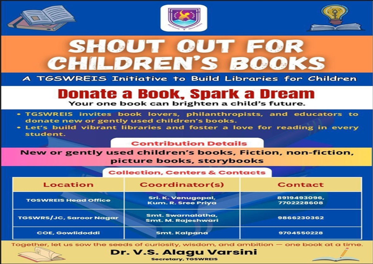 Join the Donate a Book, Spark a Dream Challenge with TGSWREIS Schools: Empower Young Minds