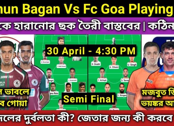 The Super Cup 2025 semifinal clash between Mohun Bagan SG and FC Goa promises to be a thrilling encounter at Kalinga Stadium, Bhubaneswar, on April 30, 2025. As two of India’s footballing giants vie for a spot in the final, this match is set to deliver high-octane action, tactical brilliance, and intense competition. In this comprehensive guide, we dive into the strengths, weaknesses, predicted lineups, and key factors that could determine the outcome of this blockbuster showdown. Mohun Bagan vs FC Goa: A Battle of Titans The Super Cup is a prestigious tournament in Indian football, and the stakes couldn’t be higher as Mohun Bagan SG, a team with a storied legacy, takes on FC Goa, known for their attacking flair. Scheduled for 4:30 PM IST, the match will be broadcast live on Star Sports Network and streamed on Disney+ Hotstar, ensuring fans across the country can witness this epic battle. With both teams showcasing distinct playing styles, the semifinal is poised to be a tactical chess match influenced by stamina, experience, and strategy. Why This Match Matters The winner of this semifinal will advance to the Super Cup final, a significant step toward lifting the coveted trophy. For Mohun Bagan, this is an opportunity to assert their dominance and add another chapter to their illustrious history. FC Goa, on the other hand, aims to capitalize on their talented squad and prove they can outshine their rivals. The clash at Kalinga Stadium, under challenging weather conditions, will test both teams’ resilience and adaptability. Team Analysis: Mohun Bagan SG Mohun Bagan SG enters the semifinal with a blend of youthful energy and seasoned expertise. Under the guidance of coach Bastab Roy, the team has demonstrated tactical discipline and an ability to perform in high-pressure situations. Their recent performances in the Super Cup highlight their potential to dominate, particularly in the challenging conditions of Bhubaneswar. Strengths of Mohun Bagan Experienced Core: Mohun Bagan boasts players like Nunraiz in defense, Deepak Tangri in midfield, and Sahal Abdul Samad in attack, who bring invaluable experience to the pitch. This experience is crucial in managing the game’s tempo and making smart decisions under pressure. Stamina and Fitness: Having played fewer knockout matches than FC Goa, Mohun Bagan is likely to have a slight edge in terms of energy reserves. This could prove decisive in the grueling heat of Bhubaneswar, where temperatures are expected to hover around 36–37°C. Tactical Discipline: Coach Bastab Roy’s strategy of conserving the energy of full-backs like Sourav and Amandeep has paid dividends. By limiting their attacking runs, Mohun Bagan maintains defensive solidity, which could neutralize FC Goa’s wing play. Weaknesses to Address While Mohun Bagan is a formidable unit, they face challenges that FC Goa could exploit: Reliance on Key Players: The team heavily depends on players like Sahal Abdul Samad and Deepak Tangri to drive the midfield. If FC Goa neutralizes these players, Mohun Bagan’s attacking rhythm could falter. Youthful Squad: With a mix of junior and senior players, Mohun Bagan may lack the cohesion of a more seasoned unit like FC Goa, especially in high-stakes moments. Predicted Mohun Bagan Playing XI (4-2-3-1) Goalkeeper: Dheeraj Singh Defenders: Sourav Bhanwale (RB), Nunraiz (CB), Deependu Biswas (CB), Amandeep (LB) Defensive Midfielders: Deepak Tangri, Abhishek Suryavanshi Attacking Midfielders: Salauddin (RM), Sahal Abdul Samad (CAM), Ashique Kuruniyan (LM) Forward: Soyel Butt This lineup reflects Mohun Bagan’s balanced approach, with a strong defensive foundation and creative players in midfield to unlock FC Goa’s backline. Sahal Abdul Samad will be the key playmaker, orchestrating attacks and linking up with forward Soyel Butt. Team Analysis: FC Goa FC Goa, coached by Manolo Marquez, is renowned for its attacking philosophy and technical prowess. With a squad featuring five foreign players and a wealth of experience, the Gaurs are a formidable force. However, their recent schedule of back-to-back knockout matches could impact their performance in this semifinal. Strengths of FC Goa Experienced Foreign Contingent: FC Goa’s five foreign players, including striker Iker Guarrotxena and midfielder Borja Herrera, bring a level of quality and composure that can tilt the game in their favor. Their experience in high-stakes matches is a significant advantage. Attacking Firepower: With players like Udanta Singh, Dejan Drazic, and Borja Herrera, FC Goa has the ability to create and convert scoring opportunities. Their fluid attacking style can overwhelm defenses if given space. Solid Defensive Unit: Anchored by Sandesh Jhingan and Odei Onaindia, FC Goa’s defense is robust and capable of handling Mohun Bagan’s attacking threats. Goalkeeper Dheeraj Moirangthem adds reliability at the back. Weaknesses to Address FC Goa’s strengths are undeniable, but they face challenges that Mohun Bagan could exploit: Fatigue Factor: Having played two knockout matches in nine days, FC Goa’s players, particularly their foreign contingent, may struggle with fatigue. This could impact their performance in the intense Bhubaneswar heat. Overreliance on Full-Backs: FC Goa’s full-backs, Boris Singh and Akash Sangwan, often join the attack, which can leave gaps in defense. Mohun Bagan’s wingers, like Ashique Kuruniyan, could capitalize on these vulnerabilities. Predicted FC Goa Playing XI (4-2-3-1) Goalkeeper: Dheeraj Moirangthem Defenders: Boris Singh (RB), Sandesh Jhingan (CB), Odei Onaindia (CB), Akash Sangwan (LB) Defensive Midfielders: Carl McHugh, Ayush Chhetri Attacking Midfielders: Udanta Singh (RM), Borja Herrera (CAM), Dejan Drazic (LM) Forward: Iker Guarrotxena This lineup showcases FC Goa’s attacking intent, with Borja Herrera pulling the strings in midfield and Iker Guarrotxena leading the line. The defensive midfield duo of Carl McHugh and Ayush Chhetri will aim to disrupt Mohun Bagan’s rhythm. Key Battles to Watch The outcome of the match could hinge on several individual and tactical battles across the pitch. Here are the key matchups to keep an eye on: 1. Sahal Abdul Samad vs Carl McHugh Sahal Abdul Samad, Mohun Bagan’s creative hub, will face a stern test against FC Goa’s experienced defensive midfielder, Carl McHugh. Sahal’s ability to find pockets of space and create chances will be crucial, but McHugh’s physicality and game-reading skills could neutralize him. If Sahal can outmaneuver McHugh, Mohun Bagan’s attack will flourish. 2. Mohun Bagan’s Full-Backs vs FC Goa’s Wingers Mohun Bagan’s full-backs, Sourav Bhanwale and Amandeep, must contain FC Goa’s dynamic wingers, Udanta Singh and Dejan Drazic. Coach Bastab Roy’s strategy of limiting full-back runs could help maintain defensive solidity, but any lapse in concentration could allow FC Goa’s wingers to exploit the flanks. 3. Stamina in the Heat The Bhubaneswar heat will test both teams’ endurance. Mohun Bagan’s fresher squad may have an edge, but FC Goa’s experience could help them manage the game’s tempo. The team that maintains its intensity throughout the 90 minutes will likely emerge victorious. Tactical Insights: How Each Team Can Win Mohun Bagan’s Game Plan To secure a victory, Mohun Bagan must focus on the following strategies: Exploit FC Goa’s Fatigue: With FC Goa potentially fatigued from their recent matches, Mohun Bagan should press high early in the game to disrupt their rhythm and force errors. Utilize Wing Play: Ashique Kuruniyan and Salauddin must exploit the spaces left by FC Goa’s attacking full-backs. Quick counter-attacks could catch FC Goa’s defense off guard. Maintain Defensive Discipline: Mohun Bagan’s backline, led by Nunraiz, must stay compact to neutralize FC Goa’s attacking threats. Avoiding defensive errors will be critical. FC Goa’s Game Plan FC Goa can secure a spot in the final by implementing these strategies: Control the Midfield: Carl McHugh and Ayush Chhetri must dominate the midfield battle to limit Sahal Abdul Samad’s influence. Winning the midfield will allow FC Goa to dictate the game’s tempo. Leverage Foreign Talent: The experience and quality of FC Goa’s foreign players, particularly Borja Herrera and Iker Guarrotxena, will be key. Their ability to create and convert chances could make the difference. Balance Attack and Defense: FC Goa’s full-backs must balance their attacking runs with defensive responsibilities to avoid leaving gaps that Mohun Bagan can exploit. The Impact of Bhubaneswar’s Weather The match’s 4:30 PM kickoff means players will face intense heat and humidity, with temperatures expected to reach 36–37°C. This will test both teams’ stamina and mental fortitude. Mohun Bagan’s fresher squad could have an advantage, as their players are likely to have more energy reserves. FC Goa, with their experienced foreign players, must manage their efforts wisely to avoid burnout. Stamina vs Skill: What Wins? While skill and experience are crucial, stamina will play a pivotal role in this match. The team that can maintain its intensity and execute its game plan in the challenging conditions will have the upper hand. Mohun Bagan’s energy advantage could tip the scales, but FC Goa’s experience might help them navigate the heat more effectively. Head-to-Head Context Historically, head-to-head records between Mohun Bagan and FC Goa have been closely contested, with both teams enjoying moments of dominance. However, in the context of this semifinal, past encounters may have little bearing. Mohun Bagan’s fresher squad and FC Goa’s experienced lineup create a unique dynamic, making this match a fresh challenge for both sides. Prediction: Who Will Win? Predicting the outcome of this high-stakes semifinal is no easy task, given the quality and determination of both teams. However, several factors tilt the scales slightly in Mohun Bagan’s favor: Energy Advantage: Mohun Bagan’s fewer knockout matches mean they are likely to have more stamina, a critical factor in the Bhubaneswar heat. Tactical Discipline: Coach Bastab Roy’s strategy of conserving full-back energy has proven effective, and it could neutralize FC Goa’s wing play. Home-Like Conditions: Mohun Bagan’s familiarity with Kalinga Stadium’s conditions gives them a slight edge in adapting to the heat and pitch. That said, FC Goa’s experience and attacking quality make them a formidable opponent. If their foreign players perform at their best, they could overpower Mohun Bagan’s defense. Final Prediction: Mohun Bagan 2–1 FC Goa We expect a low-scoring, tightly contested match, with Mohun Bagan edging out FC Goa thanks to their energy advantage and tactical discipline. A late goal from Sahal Abdul Samad or Soyel Butt could seal the deal for Mohun Bagan, sending them to the Super Cup final. How to Watch Mohun Bagan vs FC Goa Date: April 30, 2025 Time: 4:30 PM IST Venue: Kalinga Stadium, Bhubaneswar TV Broadcast: Star Sports Network Live Streaming: Disney+ Hotstar Fans can catch every moment of this thrilling semifinal on television or stream it live on their mobile devices, ensuring they don’t miss a second of the action. Conclusion: A Semifinal for the Ages The Mohun Bagan vs FC Goa Super Cup semifinal is set to be a defining moment in Indian football. With both teams bringing their A-game, fans can expect a match filled with drama, skill, and intensity. Mohun Bagan’s energy and tactical nous give them a slight edge, but FC Goa’s experience and attacking flair make them a dangerous opponent. As the teams battle it out in the Bhubaneswar heat, one thing is certain: this semifinal will be remembered as a classic. Who do you think will win this epic clash? Will Mohun Bagan’s stamina prevail, or will FC Goa’s experience shine through? Share your predictions in the comments below, and don’t forget to tune in on April 30, 2025, to witness history in the making!