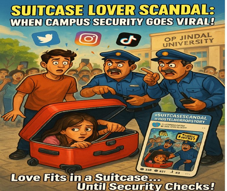 Suitcase Lover at OP Jindal University Hostel in Haryana