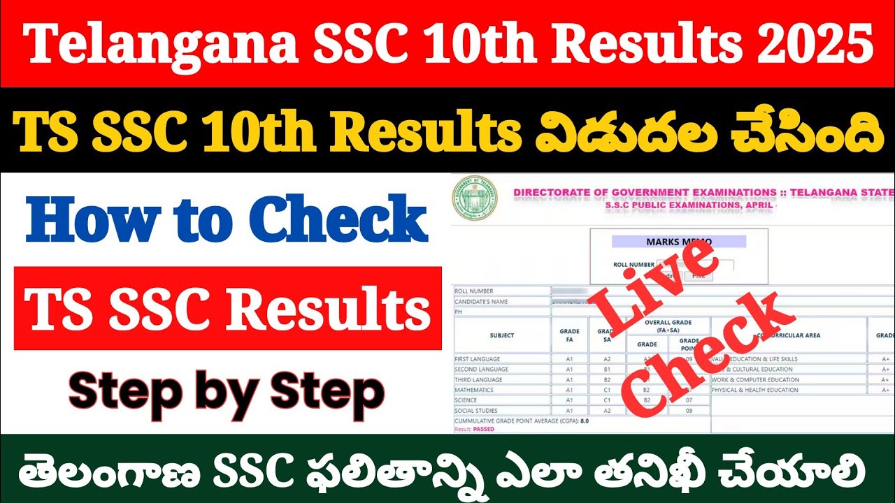 TG SSC Results 2025: Released and Download Scorecard from bse.telangana.gov.in