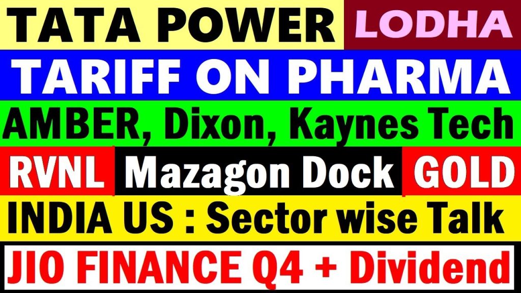 Tata Power, Jio Financial, Gold, RVNL, Mazagon Dock, and More The stock market is a dynamic arena, buzzing with opportunities and challenges. From Tata Power’s massive orders to Jio Financial’s dividend announcements, the Indian market is brimming with action. This article dives deep into the latest updates on key players like RVNL, Mazagon Dock, Amber Enterprises, Kaynes Technology, Dixon Technologies, Lodha Brothers, and the ever-shining gold market. Whether you’re a seasoned investor or a curious beginner, this comprehensive guide unpacks critical developments, offering insights to navigate the financial landscape confidently. With a word count of 2,900–3,900, we’ll explore these topics thoroughly, ensuring a unique, engaging, and SEO-optimized read. Global Market Influences: Setting the Stage Global markets set the tone for domestic performance, and recent movements in the U.S. indices provide valuable context. The U.S. market recently experienced a 200-point uptick, though it pulled back from earlier highs. Technology-heavy indices like the NASDAQ faced pressure, primarily due to uncertainties surrounding tariffs on electronic goods. Investors closely monitor these shifts, as they ripple into sectors like semiconductors, smartphones, and consumer electronics. In India, the GIFT Nifty, a key indicator for market openings, traded marginally in the red, signaling cautious sentiment. Amid this uncertainty, one asset continues to shine: gold. With prices soaring past ₹96,500 and comfortably holding above ₹96,000, gold thrives in turbulent times. As global trade tensions—especially between the U.S. and China—escalate, gold’s safe-haven appeal strengthens, making it a focal point for investors seeking stability. Why Gold Prices Are Surging Gold’s rally stems from multiple factors: Geopolitical Uncertainty: Trade disputes, particularly U.S.-China tariff talks, fuel market jitters. Safe-Haven Demand: Investors flock to gold during volatile periods, driving prices higher. Currency Fluctuations: A weaker rupee amplifies gold’s allure in India. For those eyeing gold investments, now is a pivotal moment. Whether through physical gold, ETFs, or sovereign bonds, the metal’s upward trajectory signals robust potential. Tata Power: Powering Up with Massive Orders Tata Power, a titan in India’s energy sector, grabbed headlines with its subsidiary securing a ₹4,500 crore order from NTPC. This deal underscores Tata Power’s growing influence in renewable and conventional energy markets, positioning it as a cornerstone of India’s infrastructure growth. What the NTPC Order Means The order involves critical power infrastructure projects, aligning with India’s push for sustainable energy. Key highlights include: Scale: The ₹4,500 crore deal boosts Tata Power’s order book, enhancing revenue visibility. Market Confidence: Large-scale contracts signal trust in Tata Power’s execution capabilities. Stock Impact: Positive news often drives investor interest, potentially lifting Tata Power’s share price. Investors tracking Tata Power shares should note the company’s strategic focus on clean energy, which aligns with global trends and government policies. As India accelerates its renewable energy goals, Tata Power stands to benefit immensely. Jio Financial Services: Q4 Results and Dividend Buzz Jio Financial Services (JFS) is another heavyweight making waves. The company announced that its Q4 results will be unveiled on April 17, sparking anticipation among investors. Even more exciting is the possibility of a dividend announcement, which could be finalized during the same board meeting. Why Jio Financial Is in Focus Jio Financial’s updates carry weight for several reasons: Earnings Insight: Q4 results will reveal JFS’s performance in a competitive financial services landscape. Dividend Potential: A payout would signal strong cash flows and shareholder-friendly policies. Market Sentiment: Positive announcements could propel JFS’s stock, attracting both retail and institutional investors. For those holding Jio Financial shares, April 17 is a date to mark. The company’s integration of technology and finance positions it uniquely, with potential to disrupt traditional banking and lending models. Mazagon Dock Shipbuilders: Sailing Toward ₹10,000 Crore Orders Mazagon Dock Shipbuilders (MDL) set an ambitious target for FY26, aiming to secure ₹10,000 crore in orders. As a leading defense PSU, MDL plays a pivotal role in India’s naval capabilities, making its growth trajectory a key watchpoint for investors. MDL’s Growth Strategy MDL’s roadmap includes: Order Pipeline: Targeting defense and commercial shipbuilding contracts. Execution Focus: Timely delivery to maintain its reputation for reliability. Stock Potential: A robust order book often translates to stock price gains. Investors eyeing Mazagon Dock shares should consider the broader defense sector’s momentum. With India prioritizing self-reliance in defense manufacturing, MDL’s prospects look promising. RVNL: Building Momentum with ₹259 Crore Orders Rail Vikas Nigam Limited (RVNL) secured ₹259 crore in orders, reinforcing its dominance in railway infrastructure. As a consistent low-bidder, RVNL enjoys a steady flow of contracts, bolstering its financials and market position. RVNL’s Competitive Edge RVNL’s success hinges on: Cost Efficiency: Winning bids through competitive pricing. Project Diversity: Spanning rail tracks, electrification, and metro systems. Investor Appeal: Steady order wins drive stock stability and growth. For those invested in RVNL shares, the company’s alignment with India’s railway modernization plans signals long-term potential. Keep an eye on upcoming tenders, as RVNL’s track record suggests more wins ahead. Lodha Brothers: Resolving a ₹5,000 Crore Dispute The Lodha Group, a real estate giant, saw its brand dispute between brothers Abhishek Lodha and Abhinandan Lodha reach a resolution. Valued at ₹5,000 crore, the trademark conflict underwent three months of mediation, culminating in a settlement that benefits both parties and the brand. Impact on Lodha Group The resolution has far-reaching implications: Brand Clarity: A unified Lodha brand strengthens market perception. Business Stability: Avoiding prolonged legal battles preserves resources. Stock Sentiment: Positive news could lift Macrotech Developers’ (Lodha’s listed entity) shares. Investors tracking Lodha Group stocks should note the company’s resilience amid challenges. With India’s real estate sector rebounding, Lodha’s premium projects position it for growth. Electronics and Technology: Dixon, Kaynes, Amber in Focus The electronics sector faced turbulence due to U.S.-China tariff uncertainties, impacting companies like Dixon Technologies, Kaynes Technology, and Amber Enterprises. These firms, integral to India’s manufacturing push, navigate a complex landscape of global trade dynamics. Key Developments in Electronics Dixon Technologies: A leader in consumer electronics, Dixon grapples with tariff-related volatility but benefits from India’s PLI scheme. Kaynes Technology: Specializing in electronics manufacturing services, Kaynes eyes growth in IoT and automotive sectors. Amber Enterprises: Focused on air conditioners and components, Amber leverages domestic demand but faces import cost pressures. Investors in Dixon shares, Kaynes shares, or Amber shares should monitor tariff clarifications. While short-term volatility persists, India’s “Make in India” initiative offers long-term tailwinds. Paint Sector: JSW Paints and Indigo Lead the Race The paint industry witnessed intrigue as AkzoNobel explored selling its Indian business. JSW Paints and Indigo Paints emerged as frontrunners, outpacing competitors like Asian Paints and Berger Paints, who cited high valuations as a deterrent. Paint Sector Dynamics JSW Paints: Backed by JSW Group, it aims to expand its market share. Indigo Paints: Known for innovation, Indigo targets tier-2 and tier-3 cities. Market Impact: A successful acquisition could reshape industry rankings. Investors in paint stocks should watch this space. A deal could trigger stock rallies for the winner, while broader sector growth benefits all players. U.S.-China Trade Tensions: Rare Earths and Retaliation U.S.-China trade dynamics took a new turn as China halted exports of rare earth minerals and magnets, critical for industries like electronics and renewable energy. This move retaliates against U.S. tariffs, escalating global supply chain concerns. Implications for Investors Supply Chain Risks: Industries reliant on rare earths face disruptions. Cost Pressures: Higher input costs could squeeze margins for tech firms. Investment Opportunities: Companies diversifying supply chains may gain. For those invested in technology stocks or renewable energy stocks, understanding these shifts is crucial. India’s push for self-reliance in critical minerals could open new avenues. India-U.S. Relations: Sector-Specific Talks India and the U.S. engaged in sector-specific discussions, focusing on trade and investment. Outcomes, expected within six weeks, could shape industries like technology, defense, and pharmaceuticals. What to Expect Trade Clarity: Agreements could ease market access for Indian firms. Investment Flows: Stronger ties may attract U.S. capital. Stock Impact: Sectors like IT and pharma could see positive momentum. Investors should track these talks, as they could influence Indian stock market trends significantly. iPhone Manufacturing: Foxconn’s Uttar Pradesh Expansion Foxconn, a key iPhone manufacturer, reportedly acquired 300 acres in Uttar Pradesh, signaling a major expansion of Apple’s “Make in India” footprint. This move aligns with India’s growing role as a global manufacturing hub. Why It Matters Job Creation: Thousands of jobs could emerge, boosting local economies. Stock Opportunities: Companies in Apple’s supply chain, like Dixon and Amber, may benefit. Market Sentiment: Reinforces India’s manufacturing prowess. Investors in electronics stocks should note Foxconn’s moves, as they signal sustained growth in India’s tech ecosystem. Railways: Online Coolie Booking and More India’s railways introduced an innovative feature: online coolie booking. This digital transformation enhances passenger convenience, reflecting the sector’s modernization. Railway Sector Outlook Digital Push: Technology integration improves efficiency. Infrastructure Growth: Ongoing projects fuel companies like RVNL. Investor Interest: Railway PSUs remain attractive for long-term gains. Those holding railway stocks can expect steady growth as modernization accelerates. Conclusion: Navigating Opportunities in a Dynamic Market The Indian stock market offers a wealth of opportunities, from Tata Power’s energy dominance to Jio Financial’s financial innovation. Companies like RVNL, Mazagon Dock, and Lodha Group showcase resilience, while gold shines amid global uncertainty. The electronics trio—Dixon, Kaynes, and Amber—navigates trade challenges, and the paint sector braces for a shakeup. Investors should stay informed, leveraging these insights to make strategic decisions. Whether you’re eyeing dividend stocks, growth stocks, or safe-haven assets like gold, the market demands agility and foresight. Bookmark April 17 for Jio Financial’s results, monitor Mazagon Dock’s order execution, and watch global trade dynamics for cues.