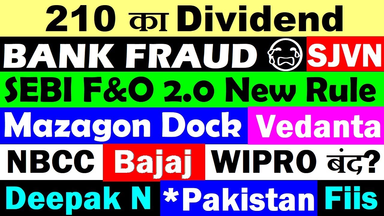 Bank Fraud Surge, SEBI F&O Rules, Dividend Announcements, and Global Trade Impacts
