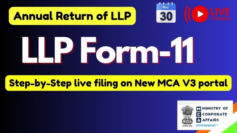 LLP Form 11 Filing: Step-by-Step Guide to Filing on MCA V3 Portal Without Errors Filing LLP Form 11 on the Ministry of Corporate Affairs (MCA) V3 portal is a critical compliance requirement for Limited Liability Partnerships (LLPs) in India. This annual return must be submitted by May 30 each year to avoid penalties and ensure seamless compliance for the financial year. This comprehensive guide walks you through the process of filing LLP Form 11 accurately, leveraging the MCA V3 portal, without the need for professional certification. Whether you're a designated partner or a business owner managing multiple LLPs, this article provides a detailed, error-free approach to completing the process, along with expert tips to optimize your filing experience. What Is LLP Form 11 and Why Is It Important? LLP Form 11 is an annual return that every LLP registered in India must file with the MCA. It captures essential details about the LLP, including its partners, contributions, and compliance status for the financial year. Filing Form 11 by the deadline—May 30, 2025, for the financial year 2024-25—ensures your LLP remains in good standing and avoids late fees, which can accumulate quickly. Key reasons to prioritize timely Form 11 filing include: Compliance with MCA Regulations: Ensures your LLP adheres to legal requirements. Avoidance of Penalties: Late submissions incur hefty fines, impacting your business’s finances. Transparency: Provides stakeholders with updated information about the LLP’s structure and operations. Ease of Filing: The MCA V3 portal simplifies the process, requiring no professional certification for most LLPs. This guide will help you navigate the MCA V3 portal, complete Form 11 accurately, and meet all regulatory requirements effortlessly. Prerequisites for Filing LLP Form 11 Before diving into the filing process, ensure you have the following in place to avoid errors and delays: Registered Business User Account: You need a registered account on the MCA V3 portal (www.mca.gov.in) as a business user. Designated Partner Identification Number (DPIN/DIN): At least two designated partners must have their DPIN or DIN registered on the portal. Digital Signature Certificates (DSCs): DSCs for at least two designated partners are mandatory for signing and submitting the form. LLP Details: Gather accurate details about the LLP, including its LLPIN (LLP Identification Number), partner details, and contribution obligations. Stable Internet Connection: The MCA V3 portal requires a reliable connection to prevent disruptions during filing. If you’re new to the MCA portal or need to register a DPIN or DSC, refer to additional resources on the MCA website or trusted YouTube tutorials for step-by-step guidance. Step-by-Step Guide to Filing LLP Form 11 on MCA V3 Portal Follow this detailed roadmap to file LLP Form 11 without errors. Each step is designed to ensure compliance and streamline the process. Step 1: Access the MCA V3 Portal Visit the Official MCA Website: Open your browser and navigate to www.mca.gov.in. Sign In or Register: Existing Users: Enter your registered email ID, password, and CAPTCHA code to log in. New Users: Click the “Register” option, select “Business User,” and provide the designated partner’s PAN, DPIN/DIN, email, mobile number, and address. Verify the details using OTPs sent to your email and mobile. Your email ID will serve as your login ID, and you’ll set a password during registration. Recover Forgotten Password: If you’ve forgotten your password, use the “Forgot Password” option to reset it via OTP verification. Step 2: Navigate to LLP Filing Section Access MCA Services: After logging in, locate the “MCA Services” tab on the dashboard. Select LLP Filing: Hover over the “LLP Filing” option to reveal a dropdown menu. Do not click immediately—select “Form 11” from the dropdown list. Step 3: Select LLP and Enter Basic Details Choose LLPIN: From the list of LLPs associated with your login, select the LLPIN for the LLP you’re filing Form 11 for. The portal will auto-populate relevant details, such as the LLP’s name and address. Specify Financial Year: Enter the financial year dates (e.g., April 1, 2024, to March 31, 2025). If the LLP was incorporated during the year, use the incorporation date as the start date. Business Classification: Select the appropriate business classification from the provided list. This categorizes your LLP’s primary activities. Step 4: Download and Edit the Excel Template Download the Pre-Filled Excel File: Click the “Download” button to retrieve an Excel file containing pre-filled LLP details. Edit Partner Details: Update designated partner information, including names, DPINs, appointment dates, and cessation dates (if applicable). Specify the total obligation of contribution and the actual amount contributed by each partner. Indicate whether partners have an interest in the LLP (select “Yes” or “No”). Note any changes in partner status, such as resignations or new appointments. LLPs require at least two designated partners at all times. List any other companies or LLPs where the designated partners hold directorships or partnerships. Save the Edited File: Save the updated Excel file to your desktop or a secure location. Step 5: Upload the Excel File Attach the Edited File: Return to the MCA V3 portal and upload the edited Excel file by selecting the “Upload” option. Verify Upload Success: A confirmation message will appear once the file is successfully uploaded. Step 6: Complete Additional Form Details Auto-Populated Fields: The portal will auto-fill several fields based on the uploaded Excel file. Verify these details for accuracy. Penalties and Offenses: If no penalties or compounding of offenses apply, enter “0” in the respective fields. If applicable, provide accurate values for any penalties incurred. Turnover Declaration: Indicate whether the LLP’s turnover exceeds ₹5 crore. For turnovers below ₹5 crore, no professional certification is required. Save and Proceed: Click “Save” to lock in the details, then click “Next” to move forward. Step 7: Attach Supporting Documents (If Required) Optional Attachments: If changes occurred during the year (e.g., partner resignations or new appointments), attach supporting documents, such as Form 3 or Form 4, as applicable. No Mandatory Attachments: If no changes occurred, you may skip this step. Step 8: Verify Designated Partner Details Select Designation: Choose “Designated Partner” for the individuals signing the form. Enter DPIN and Name: Input the DPIN and name of at least two designated partners. Confirm No Professional Certification: For LLPs with turnovers below ₹5 crore, confirm that no professional certification is needed. Step 9: Review and Submit the Form Check Form Details: Review all entered information for accuracy, including partner details, contributions, and financial year dates. Submit the Form: Click “Submit” to send the form for processing. A confirmation message will appear. Step 10: Make Payment Access My Application: Navigate to the “My Application” section to view the submitted form. Pay the Filing Fee: The standard fee for Form 11 is ₹50. Select a payment method (net banking, debit/credit card, or UPI) and complete the transaction via the payment gateway. Download Payment Receipt: Save the payment receipt for your records. Step 11: Attach DSCs and Upload the Form Download the PDF: From the “My Application” section, download the PDF version of the submitted Form 11. Attach DSCs: Use the DSCs of at least two designated partners to sign the PDF electronically. Upload the Signed PDF: Return to the “My Application” section, upload the signed PDF, and confirm submission. Track Status: Monitor the form’s status under “My Application.” Once approved, no further action is required. Common Mistakes to Avoid When Filing LLP Form 11 To ensure a smooth filing process, steer clear of these common errors: Incorrect LLPIN Selection: Double-check the LLPIN to avoid filing for the wrong LLP. Outdated Partner Details: Ensure all partner details, including appointments and cessations, are updated in the Excel file. Missing DSC Signatures: Both designated partners must attach valid DSCs to the PDF. Incorrect Financial Year Dates: Verify the start and end dates, especially for newly incorporated LLPs. Late Filing: Submit by May 30, 2025, to avoid penalties. Additional Tips for Seamless LLP Form 11 Filing Keep Records Organized: Maintain a folder with all LLP-related documents, including DPINs, DSCs, and contribution details, for quick reference. Use a Reliable Browser: The MCA V3 portal performs best on updated versions of Chrome or Firefox. Backup Your Data: Save copies of the Excel file, payment receipt, and signed PDF to avoid data loss. Check MCA Updates: Regularly visit www.mca.gov.in for updates on filing requirements or portal changes. Refer to Tutorials: If you’re unsure about any step, consult reliable YouTube tutorials or MCA’s help section for visual guidance. Understanding LLP Form 8 and Its Relation to Form 11 In addition to Form 11, LLPs must file Form 8 (Statement of Account and Solvency) annually with the MCA. While Form 11 focuses on partner details and compliance, Form 8 provides financial information, such as the LLP’s turnover and solvency status. Both forms are mandatory and must be filed by May 30 each year. For detailed guidance on Form 8 filing, check the MCA portal or trusted educational resources. Why Choose the MCA V3 Portal for LLP Compliance? The MCA V3 portal is a user-friendly platform designed to simplify compliance for LLPs and companies. Its key advantages include: No Professional Certification for Small LLPs: LLPs with turnovers below ₹5 crore can file without a chartered accountant’s certification. Auto-Filled Data: Reduces manual input errors by pre-populating LLP details. Secure Payment Gateway: Supports multiple payment methods for convenience. Real-Time Status Tracking: Allows users to monitor filing progress under “My Application.” By mastering the MCA V3 portal, you can manage LLP compliance efficiently and cost-effectively. Conclusion Filing LLP Form 11 on the MCA V3 portal is a straightforward process when you follow the right steps. By preparing your documents, verifying partner details, and submitting the form by May 30, 2025, you can ensure compliance without incurring penalties. This guide provides a clear, actionable roadmap to complete the process error-free, saving you time and resources. For additional support, explore the MCA website or trusted educational content to stay informed about LLP compliance requirements. Take control of your LLP’s compliance today—log in to www.mca.gov.in, file Form 11 accurately, and keep your business in good standing!