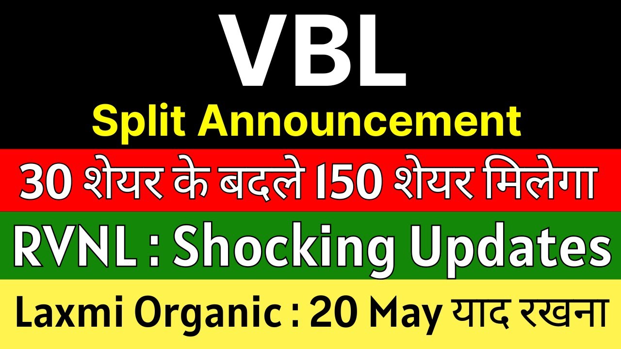 RVNL, VBL, Laxmi Organic, and CoForge Stock Updates