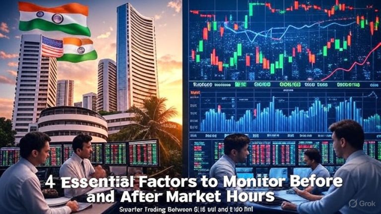 The Indian stock market, with its dynamic movements and vast opportunities, captivates millions of traders and investors daily. Operating between 9:15 AM and 3:30 PM, the market offers a limited window to make informed decisions that can significantly impact your portfolio. To navigate this fast-paced environment successfully, understanding key factors influencing market trends before and after trading hours is critical. This comprehensive guide unveils four essential elements every trader must monitor to stay ahead of the curve, optimize strategies, and make data-driven decisions. From global market influences to intraday patterns, we’ll dive deep into actionable insights to help you outsmart the competition. Why Monitoring the Stock Market Matters The Indian stock market, primarily driven by indices like the Nifty 50 and Sensex, is influenced by a multitude of domestic and global factors. While the market operates for just over six hours daily, the preparation for trading begins well before 9:15 AM, and analysis continues after 3:30 PM. By tracking critical indicators during these periods, traders can anticipate market movements, identify opportunities, and mitigate risks. This article breaks down four pivotal factors to watch, ensuring you’re equipped with the knowledge to make confident trading decisions. 1. Analyze the U.S. Stock Market Performance The U.S. stock market, particularly the Dow Jones Industrial Average (DJIA), exerts a significant influence on global markets, including India’s. Understanding its performance is a cornerstone of pre-market preparation. Why the U.S. Market Matters The DJIA, often referred to as the Dow, serves as a barometer for global economic sentiment. Its movements frequently set the tone for other markets, including the Indian Nifty 50. For instance, a strong rally in the Dow can signal optimism, potentially leading to a bullish opening for Indian markets. Conversely, a sharp decline may trigger a bearish sentiment. How to Monitor the Dow Jones Before the Indian market opens at 9:15 AM, check the previous day’s closing performance of the DJIA. Websites like Investing.com or Moneycontrol provide real-time data on U.S. indices. Pay attention to: Closing Levels: Was the Dow up or down? A significant movement (e.g., 500+ points) often impacts Indian markets. Sector Performance: Identify which U.S. sectors led the rally or decline, as this can influence related Indian sectors (e.g., technology or finance). Economic News: U.S. economic data releases, such as GDP reports or Federal Reserve announcements, can ripple through global markets. Practical Example If the DJIA closes 500 points higher due to positive corporate earnings, Indian markets may open with a bullish bias, particularly in IT and banking stocks, which are closely tied to U.S. economic trends. Conversely, a 500-point drop triggered by geopolitical tensions could lead to a cautious or bearish opening in India. Pro Tip Compare the DJIA’s performance with the Nifty 50’s historical trends using charting tools. For example, a one-year chart on platforms like TradingView can reveal correlations between the two indices, helping you predict potential market directions. 2. Track U.S. Futures for Pre-Market Insights Futures markets provide a sneak peek into how major indices, like the DJIA, might perform when trading resumes. Monitoring U.S. futures before Indian market hours can offer valuable clues about opening trends. Understanding Futures Futures are derivative contracts reflecting the expected future price of an index or asset. The Dow Jones futures, for instance, indicate market sentiment before the U.S. market opens. Since Indian markets operate when U.S. markets are closed, futures serve as a leading indicator. How to Check Dow Jones Futures Visit reliable financial websites like Investing.com or Bloomberg to access real-time Dow futures data. Look for: Movement Trends: Are futures trading significantly higher or lower? Extreme movements (e.g., 200+ points) can signal volatility. Time Sensitivity: Futures are most relevant between 7:00 AM and 9:15 AM IST, as they reflect overnight sentiment in the U.S. Why Futures Impact Indian Markets A sharp rise in Dow futures often indicates positive sentiment, potentially leading to a strong opening for the Nifty 50. Conversely, a steep decline may foreshadow a weak start. For example, if Dow futures drop 300 points due to unexpected inflation data, Indian markets may open lower, particularly in export-driven sectors like IT and pharmaceuticals. Actionable Strategy Use futures data to gauge market sentiment but avoid overreacting to minor fluctuations (e.g., 50-100 points). Combine futures analysis with other indicators, such as global news or technical chart patterns, to validate your predictions. 3. Monitor European Market Openings During Trading Hours While the U.S. market significantly influences pre-market sentiment, European markets play a crucial role during Indian trading hours. Countries like Germany, France, and the UK have stock markets that open around 12:30 PM IST, overlapping with India’s session. Why European Markets Matter European indices, such as Germany’s DAX or France’s CAC 40, can trigger mid-session volatility in Indian markets. For instance, a strong opening in European markets may boost confidence in Indian stocks, while a sharp decline could lead to selling pressure. Key European Markets to Watch DAX (Germany): Opens at 12:30 PM IST. CAC 40 (France): Opens at 12:30 PM IST. FTSE 100 (UK): Opens at 1:00 PM IST. How to Track European Markets Use platforms like Moneycontrol or Investing.com to monitor real-time performance of European indices. Focus on: Opening Trends: Are European markets opening with significant gains or losses? A 2%+ move in either direction can impact Indian markets. Sector Correlations: European strength in sectors like automobiles or energy can influence related Indian stocks (e.g., Tata Motors or Reliance Industries). Practical Example If the DAX opens 2% higher due to positive Eurozone economic data, Indian markets may experience a mid-session rally, particularly in auto and banking stocks. Conversely, a 2% drop in the FTSE 100 triggered by Brexit-related concerns could dampen sentiment in India. Pro Tip Experienced traders often anticipate European market openings by analyzing pre-market data or economic calendars. For instance, a scheduled Eurozone PMI release at 1:00 PM IST could sway European indices, indirectly affecting the Nifty 50. 4. Stay Informed About Global Economic News and Events Global economic news and geopolitical events can significantly influence market sentiment, often causing sudden volatility. Staying updated on these developments is essential for both pre-market preparation and intraday decision-making. Key News to Monitor U.S. Economic Data: Reports like non-farm payrolls, inflation rates, or Federal Reserve interest rate decisions can impact global markets. Geopolitical Events: Tensions, trade agreements, or political developments in major economies (e.g., U.S., China, or Europe) can sway investor confidence. Currency Movements: The U.S. dollar’s strength or weakness affects Indian companies, especially those with significant export or import exposure. How to Stay Updated Financial News Portals: Websites like Bloomberg, Reuters, or CNBC provide real-time updates on global economic events. Economic Calendars: Platforms like Investing.com offer calendars detailing upcoming data releases and their potential market impact. Social Media: Follow credible financial analysts on platforms like X for real-time insights and market reactions. Practical Example A surprise U.S. Federal Reserve rate hike announced overnight could lead to a bearish opening in Indian markets, as global investors adopt a risk-off approach. Similarly, positive trade talks between the U.S. and China could boost sentiment, particularly in metal and IT stocks. Actionable Strategy Create a daily checklist of key economic events scheduled for the day. For instance, if a U.S. jobs report is due at 6:00 PM IST, expect its impact to reflect in the next day’s market opening. Combine news analysis with technical indicators to make informed trading decisions. Additional Tips for Smarter Trading To maximize your trading success, integrate these four factors into a cohesive strategy. Here are some additional tips to enhance your approach: Leverage Technical Analysis Use charting tools to identify patterns in the Nifty 50 or individual stocks. For example, a bullish candlestick pattern on a daily chart, combined with positive Dow futures, could signal a strong buying opportunity. Understand Sector Correlations Certain Indian sectors, like IT and pharmaceuticals, are heavily influenced by U.S. market trends, while auto and energy stocks may align with European market movements. Tailor your trades based on these correlations. Time Your Trades Wisely The period between 12:00 PM and 2:00 PM IST often sees increased volatility due to European market openings. Use this window to capitalize on short-term opportunities or adjust existing positions. Avoid Overtrading While monitoring global markets is crucial, avoid making impulsive trades based on minor fluctuations. Focus on significant movements (e.g., 1-2% index changes) to guide your decisions. Common Mistakes to Avoid Even seasoned traders can fall into traps that undermine their success. Here are pitfalls to steer clear of: Ignoring Global Cues: Focusing solely on domestic factors can lead to missed opportunities or unexpected losses. Overreacting to Minor Movements: Small fluctuations in U.S. futures or European indices may not significantly impact Indian markets. Neglecting News Context: Market movements often stem from specific news events. Failing to understand the context can lead to misguided trades. The Bigger Picture: Why These Factors Matter The Indian stock market doesn’t operate in isolation. It’s intricately linked to global financial ecosystems, where movements in one region can cascade across others. By monitoring the U.S. market, futures, European indices, and global news, you gain a holistic view of market dynamics. This knowledge empowers you to: Anticipate Trends: Predict whether the market will open bullish or bearish. Manage Risks: Adjust your portfolio to mitigate potential losses from global volatility. Seize Opportunities: Capitalize on short-term price movements driven by international cues. Conclusion: Master the Market with Proactive Monitoring Success in the Indian stock market hinges on preparation, awareness, and strategic execution. By diligently tracking the U.S. market, Dow Jones futures, European market openings, and global economic news, you position yourself to make informed decisions that can outpace the competition. These four factors—analyzed before and during market hours—provide a robust framework for navigating the complexities of trading. Whether you’re a beginner or a seasoned trader, integrating these insights into your daily routine will enhance your ability to predict market movements and optimize your returns. Start implementing these strategies today, and watch your trading acumen soar. For more expert tips and real-time market insights, subscribe to trusted financial platforms and stay connected with the global financial pulse. The stock market rewards those who prepare—make sure you’re one of them.