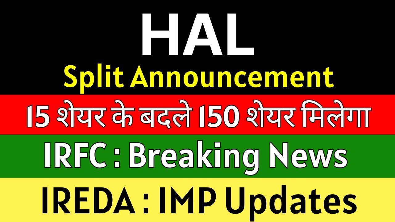 HAL Share Price, Stock Splits, IRFC, and IREDA Updates