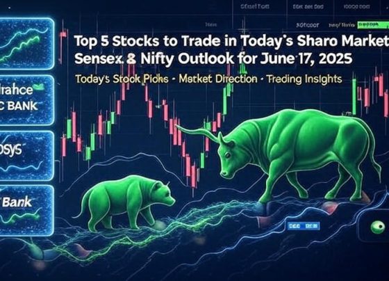 Top 5 Stocks to Trade in Today’s Share Market: Sensex & Nifty Outlook for June 17, 2025 The Indian stock market offers a dynamic landscape for traders and investors seeking high returns. On June 17, 2025, the Sensex and Nifty indices continue to drive market sentiment, providing opportunities for intraday trading and short-term investments. This comprehensive guide unveils five momentum stocks to consider for the day, complete with precise support and resistance levels for Nifty and Bank Nifty, as well as performance updates on past recommendations. Whether you’re a seasoned trader or a beginner, this article equips you with actionable insights to navigate the share market effectively. Plus, discover how to kickstart your investment journey with a free demat account offering zero brokerage for 30 days. Why Invest in the Share Market Today? The Indian share market remains a hotspot for wealth creation, driven by robust economic growth and investor confidence. With Sensex and Nifty showcasing resilience, traders can capitalize on short-term price movements. Intraday trading, in particular, allows you to leverage daily market volatility, while short-term holdings (7–10 days) offer potential for significant returns. By focusing on momentum stocks with strong technical indicators, you can align your trades with market trends. To enhance your trading experience, consider opening a demat account with platforms like 5paisa, which offers zero brokerage on stock and ETF SIPs for both new and existing users. This limited-time offer ensures you maximize returns without incurring high costs. Let’s dive into the market outlook and top stock picks for June 17, 2025. Sensex and Nifty Market Outlook: Key Levels to Watch Understanding the key support and resistance levels for Nifty and Bank Nifty is critical for intraday traders. These levels act as pivotal points where price action may reverse or accelerate, guiding your entry and exit strategies. Nifty Intraday Levels First Support: 24,770 Second Support: 24,660 First Resistance: 25,123 Second Resistance: 25,233 The Nifty index is poised for potential upward momentum if it breaches the 25,123 resistance level. However, a drop below 24,770 could signal caution, with 24,660 acting as a critical support zone. Bank Nifty Intraday Levels First Support: 55,484 Second Support: 55,199 First Resistance: 56,446 Second Resistance: 56,991 Bank Nifty’s bullish sentiment suggests opportunities for gains if it sustains above 56,446. Traders should monitor these levels closely to time their trades effectively. By aligning your intraday strategies with these levels, you can make informed decisions and mitigate risks in a volatile market. Top 5 Momentum Stocks to Trade Today Momentum stocks, characterized by strong price trends and high trading volumes, offer excellent opportunities for short-term gains. Below are five carefully selected stocks for June 17, 2025, with recommended buy levels, stop-losses, and target prices for a holding period of 2–10 days. 1. Prestige Estates Projects: Capitalizing on Rising Volumes Prestige Estates Projects exhibits strong bullish momentum, driven by increasing trading volumes. This real estate stock is well-positioned for growth, making it an attractive pick for traders. Buy Price: ₹1,700 Stop-Loss: ₹1,648 First Target: ₹1,752 Second Target: ₹1,785 The rising volume indicates robust buyer interest, suggesting potential for a breakout. Place a stop-loss at ₹1,648 to protect against unexpected reversals, and aim for targets of ₹1,752 and ₹1,785 for optimal returns. 2. SBI Life Insurance: Riding the Bullish Wave SBI Life Insurance showcases strong bullish momentum, making it a compelling choice for traders seeking exposure to the financial sector. The stock’s upward trajectory is supported by positive market sentiment. Buy Price: ₹1,798 Stop-Loss: ₹1,744 First Target: ₹1,853 Second Target: ₹1,890 With a stop-loss at ₹1,744, traders can manage risks while targeting gains at ₹1,853 and ₹1,890. This stock’s consistent performance makes it a reliable pick for short-term trades. 3. Fertilisers and Chemicals Travancore: Volume-Driven Growth Fertilisers and Chemicals Travancore Ltd. is gaining traction due to a significant volume spike, signaling strong investor interest. This stock is ideal for traders looking to capitalize on sectoral momentum. Buy Price: ₹1,038 Stop-Loss: ₹998 First Target: ₹1,080 Second Target: ₹1,115 Set a stop-loss at ₹998 to safeguard your capital, and aim for targets of ₹1,080 and ₹1,115. The volume surge underscores the stock’s potential for short-term gains. 4. Adani Enterprises: Pulling Up from Support Adani Enterprises has pulled back from a key support level, indicating a potential reversal. This diversified conglomerate is a strong candidate for traders seeking multi-sector exposure. Buy Price: ₹2,544 Stop-Loss: ₹2,480 First Target: ₹2,610 Second Target: ₹2,650 With a stop-loss at ₹2,480, traders can mitigate downside risks while targeting gains at ₹2,610 and ₹2,650. The stock’s recovery from support highlights its bullish potential. 5. Hero MotoCorp: On the Verge of a Breakout Hero MotoCorp is on the cusp of a breakout, making it an exciting pick for traders. The two-wheeler manufacturer’s strong fundamentals and technical setup suggest significant upside potential. Buy Price: ₹4,365 Stop-Loss: ₹4,255 First Target: ₹4,475 Second Target: ₹4,550 Place a stop-loss at ₹4,255 to manage risks, and target gains at ₹4,475 and ₹4,550. The stock’s breakout potential makes it a must-watch for short-term traders. Performance of Past Stock Recommendations Tracking the performance of previously recommended stocks provides valuable insights into their reliability. Two stocks highlighted in earlier recommendations delivered impressive returns: Oil India: Gained 2.82% Nazar Technologies: Gained 2.03% These results underscore the effectiveness of momentum-based stock picks. By focusing on stocks with strong technical indicators, traders can achieve consistent returns over short holding periods. Why Choose a Demat Account with Zero Brokerage? Opening a demat account with a platform like 5paisa offers significant advantages for traders and investors. Here’s why you should act now: Zero Brokerage for 30 Days: Start your trading journey without incurring brokerage fees, maximizing your profits. Free Stock and ETF SIPs: Invest systematically without additional costs, ideal for long-term wealth creation. User-Friendly Platform: Access advanced tools and real-time market data to make informed decisions. This limited-time offer is perfect for both new and experienced traders. Visit x.ai/grok to explore subscription plans and start trading today. Strategies for Successful Trading in Today’s Market To maximize your returns in the share market, adopt these proven strategies: Set Clear Entry and Exit Points: Use the recommended buy prices, stop-losses, and target levels to structure your trades. Monitor Support and Resistance Levels: Align your intraday trades with Nifty and Bank Nifty levels to time entries and exits effectively. Diversify Across Sectors: The recommended stocks span real estate, insurance, fertilizers, conglomerates, and automobiles, reducing sector-specific risks. Stay Informed: Follow market updates and technical analysis to identify emerging trends. Manage Risks: Always use stop-loss orders to protect your capital from unexpected market movements. By combining these strategies with the stock picks provided, you can navigate the market with confidence. The Importance of Technical Analysis in Stock Selection Technical analysis plays a pivotal role in identifying high-potential stocks. The recommended stocks were selected based on key indicators such as: Rising Volumes: Indicate strong buyer interest and potential for price appreciation. Bullish Momentum: Suggests sustained upward price movement. Support and Breakout Patterns: Highlight stocks poised for significant gains. By leveraging technical analysis, you can make data-driven decisions and avoid speculative trades. How to Stay Ahead in the Share Market To succeed in the share market, stay proactive and informed: Subscribe to Reliable Sources: Follow trusted channels for daily stock recommendations and market insights. Engage with the Community: Share feedback and insights in comment sections to learn from other traders. Continuously Learn: Explore trading-related content to enhance your skills and strategies. By staying engaged, you can refine your approach and capitalize on market opportunities.