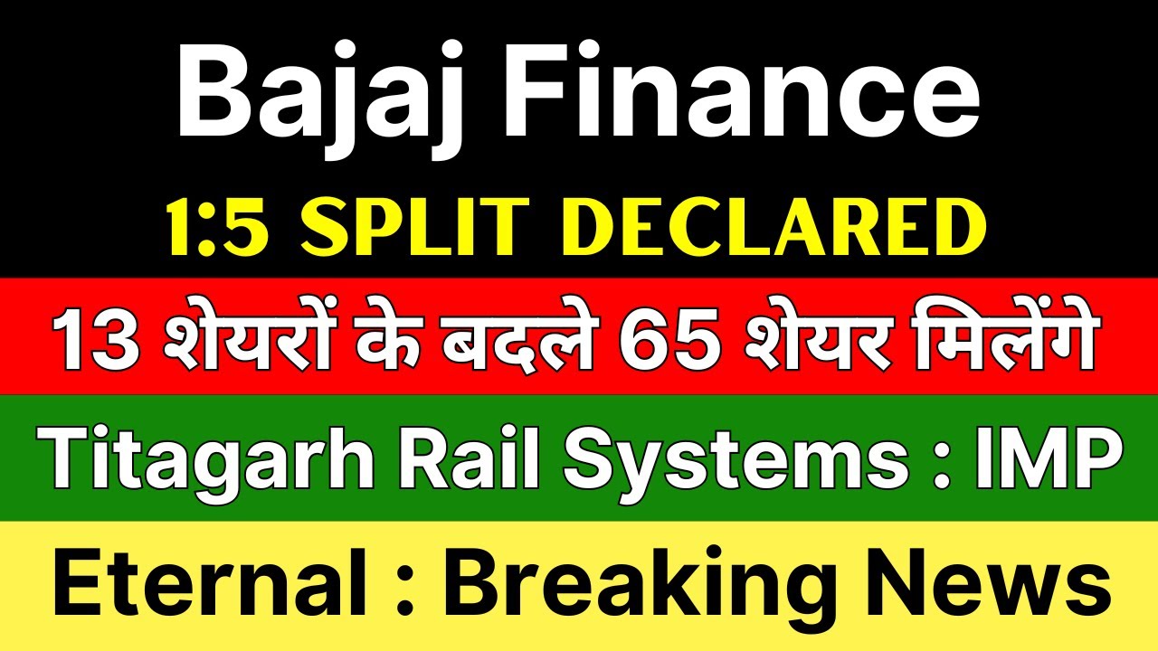 Market Updates: Bajaj Finance, Eternal Limited, Titagarh Rail Systems, and Kelton Technology Solutions