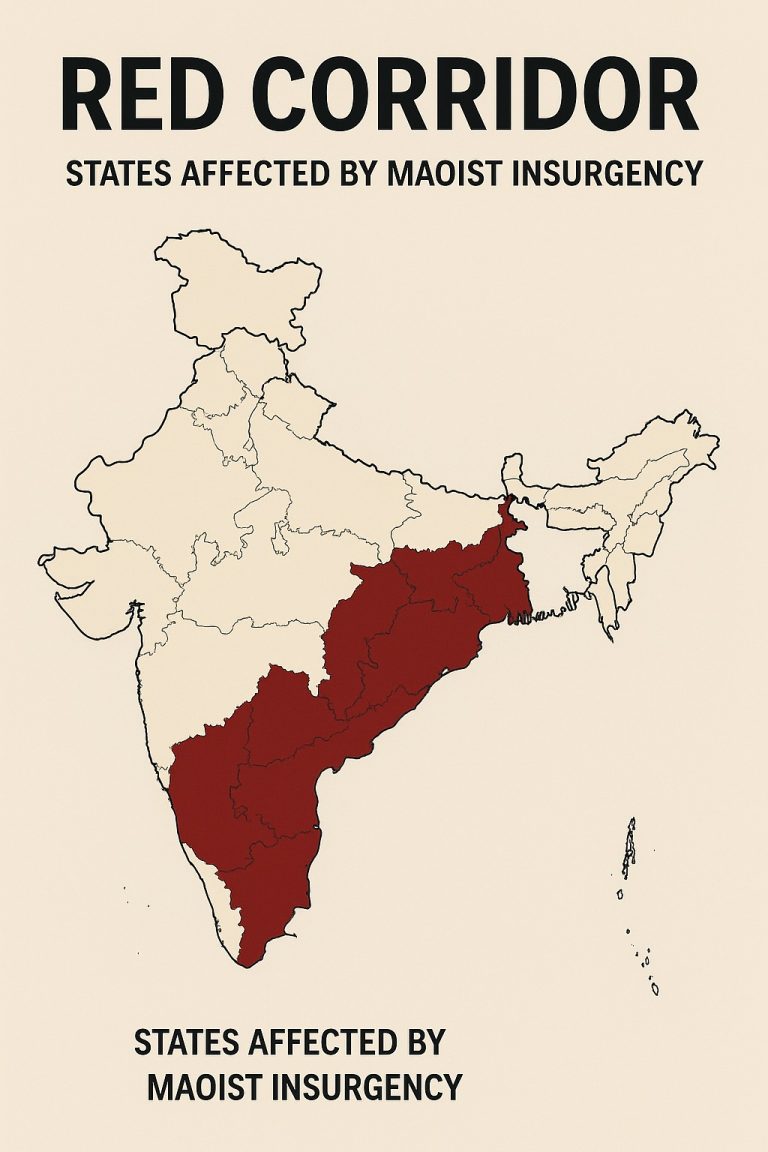 The Communist Party of India (Maoist), commonly known as CPI (Maoist), represents one of the most persistent and complex insurgencies in contemporary India. This Marxist-Leninist-Maoist organization has been at the center of what former Prime Minister Manmohan Singh once described as the country's "biggest internal security challenge." As India approaches the government's self-imposed deadline of March 2026 to completely eradicate Maoist influence, understanding this organization's history, ideology, structure, and impact becomes crucial for comprehending modern India's security landscape. Map showing India's Red Corridor which highlights states affected by Maoist insurgency in dark red The CPI (Maoist) emerged from decades of revolutionary movements rooted in agrarian discontent and class struggle. Since its formation in 2004 through the merger of two major Maoist groups, the organization has challenged the Indian state across vast swathes of the country, particularly in the mineral-rich tribal belt known as the "Red Corridor." Despite significant government counter-insurgency efforts, the movement continues to operate across multiple states, adapting its strategies while maintaining its core objective of overthrowing the existing democratic structure through armed revolution. Historical Genesis and Evolution Roots in Peasant Uprisings The ideological foundations of CPI (Maoist) can be traced back to the Telangana Uprising (1946-1951), an armed peasant rebellion led by the Communist Party of India against feudal landlords and the princely state of Hyderabad. This uprising, along with the Tebhaga movement in Bengal (1946), established the precedent for communist-led agrarian struggles in India. However, both movements were eventually terminated following decisions by communist leadership in the USSR and India. The modern Maoist movement in India gained momentum with the 1967 Naxalbari uprising in West Bengal. On May 25, 1967, an armed peasant uprising led by Kanu Sanyal of the Communist Party of India (Marxist) erupted in Naxalbari village in Siliguri district. This 72-day rebellion, though crushed by police action, sparked a revolutionary movement that would eventually evolve into today's Maoist insurgency. Historical photo from the 1967 Naxalbari uprising, marking the beginning of the Naxalite movement in India Formation of CPI (Marxist-Leninist) and Subsequent Splits The Naxalbari movement led to the formation of the All India Coordination Committee of Communist Revolutionaries (AICCCR) in 1967, which later became the Communist Party of India (Marxist-Leninist) or CPI (ML) on April 22, 1969, under the leadership of Charu Mazumdar. The party adopted a strategy of armed struggle, rejecting parliamentary democracy in favor of revolutionary violence. However, the movement faced severe repression during the early 1970s. Operation Steeplechase, conducted jointly by the army and police from July 1 to August 15, 1971, resulted in the arrest of approximately 8,400 Naxalites, including top leadership. The death of Charu Mazumdar in police custody on July 28, 1972, led to the collapse of central authority and the fragmentation of the movement into numerous factions. The Path to Unification The 1980s witnessed the emergence of two major Maoist groups: the People's War Group (PWG) formed by Kondapalli Seetharamaiah in 1980, and the Maoist Communist Centre (MCC), which evolved from the earlier Dakshin Desh group. These organizations operated independently across different regions, with PWG primarily active in Andhra Pradesh and MCC concentrated in Bihar and Jharkhand. The 1990s marked a significant phase of reunification efforts. In September 1993, the MCC, PWG, and CPI (ML) Party Unity formed the All India People's Resistance Forum (AIPRF) to coordinate their activities. This collaboration eventually culminated in the historic merger of September 21, 2004, when the Communist Party of India (Marxist-Leninist) People's War and the Maoist Communist Centre of India united to form the Communist Party of India (Maoist). Organizational Structure and Leadership Hierarchical Command Structure The CPI (Maoist) operates through a sophisticated hierarchical structure designed to maintain discipline while ensuring operational flexibility. At the apex sits the Party Congress, convened every five years, which serves as the highest decision-making body. Between congresses, the Central Committee (CC) consisting of 37 members functions as the supreme authority, with a 14-member Politburo (PB) handling day-to-day affairs. The organizational hierarchy descends through Special Area Committees, State Committees, Regional Committees, Zonal Committees, Area Committees, and finally to the basic unit—the Party Cell comprising three to five members. This structure ensures both centralized ideological control and decentralized operational capability across diverse geographical regions. Central Military Commission and Armed Wing A crucial component of the CPI (Maoist) structure is the Central Military Commission (CMC), responsible for military strategy and the People's Liberation Guerrilla Army (PLGA). The CMC oversees several specialized departments including the Technical Research and Arms Manufacturing Unit (TRAM), Regional Commands, Special Action Teams, Military Intelligence, and the Tactical Counter Offensive Campaign. The PLGA, formed on December 2, 2000, represents the military arm of the organization with an estimated strength of 9,000-12,000 cadres. It operates through a three-tier structure: Main Force (companies and platoons), Secondary Force (guerrilla squads), and Base Force (people's militia and self-defense squads). In regions like Bastar, the people's militia alone is estimated to number 30,000 personnel. Leadership Evolution and Current Status Muppala Lakshmana Rao, alias Ganapathy, served as the General Secretary from 1992 until 2018, when he stepped down due to ill health and advancing age. His successor, Nambala Keshav Rao (alias Basavaraju), led the organization until his death in a security forces encounter on May 21, 2025. The current leadership structure remains largely secretive, though intelligence sources suggest that senior commanders from Andhra Pradesh or Telangana are likely to assume key positions. Ideological Framework and Strategic Vision Marxism-Leninism-Maoism as Guiding Ideology The CPI (Maoist) adheres to Marxism-Leninism-Maoism (MLM) as its ideological foundation, viewing it as the highest stage of communist thought. The organization's theoretical framework is based on Mao's Theory of Contradiction, which identifies four fundamental contradictions in Indian society: imperialism versus the Indian people, feudalism versus the broad masses, capital versus labor, and internal contradictions among ruling classes. According to CPI (Maoist) analysis, the contradiction between feudalism and the broad masses represents the principal contradiction requiring resolution through New Democratic Revolution (NDR). This theoretical framework justifies their strategy of armed struggle as the only viable path to social transformation. Strategic Objectives and Long-term Vision The organization's strategic vision encompasses both immediate and long-term objectives. Their Party Programme outlines several key goals: declaring India's 1947 independence as "fake," establishing political power through armed struggle, following the Chinese model of encircling cities from countryside, uniting with South Asian Maoist forces, supporting nationality struggles, and ultimately establishing a "People's Democratic Federal Republic of India". The CPI (Maoist) envisions their struggle progressing through three strategic stages: Strategic Defensive (current phase), Strategic Stalemate, and Strategic Offensive. In the current defensive phase, their immediate objectives include transforming guerrilla zones into liberated base areas and converting the PLGA into a full-fledged People's Liberation Army. Compact Revolutionary Zone Concept A central element of Maoist strategy involves creating a Compact Revolutionary Zone (CRZ) or "Red Corridor" extending from Pashupati (Nepal) to Tirupati (Andhra Pradesh). This ambitious plan aims to establish contiguous liberated territories across the mineral-rich tribal belt of central and eastern India, providing a secure base for expanding revolutionary activities nationwide. Current Operational Status and Geographical Presence The Shrinking Red Corridor The geographical extent of Maoist influence has undergone dramatic reduction in recent years due to sustained government counter-insurgency efforts. From a peak of 182 affected districts across 20 states in 2013, the number has steadily declined to just 38 districts in 2024, with projections indicating further reduction to 18 districts by 2025. Decline in Left Wing Extremism (LWE) affected districts in India from 2013 to 2025, showing the government's successful counter-insurgency efforts against CPI (Maoist) Currently, the CPI (Maoist) maintains significant presence in only six "most affected" districts: four in Chhattisgarh (Bijapur, Kanker, Narayanpur, and Sukma), one in Jharkhand (West Singhbhum), and one in Maharashtra (Gadchiroli). Additionally, six "districts of concern" require continued vigilance, spread across Andhra Pradesh, Madhya Pradesh, Odisha, and Telangana. Operational Capabilities and Tactics Despite territorial losses, the CPI (Maoist) continues to demonstrate sophisticated operational capabilities. The organization employs asymmetric warfare tactics including guerrilla attacks, improvised explosive devices (IEDs), abductions of government officials, and targeted assassinations of perceived "class enemies". Their strategy emphasizes mobility, local support, and exploitation of difficult terrain to evade security forces. The Maoists have developed expertise in manufacturing explosives using ammonium nitrate, often acquired through pilferage from mining operations. Intelligence reports indicate they have stockpiled significant quantities of weapons and explosive devices, including an estimated 6,000 rocket launchers. Their technical capabilities are enhanced by the Technical Research and Arms Manufacturing Unit, which focuses on indigenous weapons development. Government Response and Counter-Insurgency Strategy Evolution of Counter-Insurgency Approach The Indian government's response to the Maoist challenge has evolved from purely security-focused operations to a comprehensive strategy combining development initiatives with targeted military action. Initially, operations like the controversial Salwa Judum in Chhattisgarh (2005-2011) relied heavily on civilian militia, but these were disbanded by Supreme Court order due to human rights violations. The current approach, formalized under Operation SAMADHAN (launched in 2017), emphasizes a multi-pronged strategy encompassing security, development, infrastructure, public perception management, and coordination between various agencies. The government has set an ambitious target of completely eliminating Maoist influence by March 31, 2026. Recent Operational Successes Government forces have achieved significant tactical successes in recent years. In 2024 alone, 219 Maoist cadres were eliminated compared to just 22 in 2023 and 30 in 2022, marking a sharp escalation in counter-insurgency effectiveness. By March 2025, security forces had killed 90 Maoists, arrested 104, and facilitated the surrender of 164 others. The establishment of 280 new security camps since 2019, creation of 15 Joint Task Forces, and deployment of six additional CRPF battalions has significantly enhanced the government's operational capacity. These measures have been complemented by National Investigation Agency actions targeting Maoist financing networks and logistics support systems. Development and Infrastructure Initiatives Recognizing that security operations alone cannot address the root causes of insurgency, the government has substantially increased development spending in affected areas. Under the Special Central Assistance scheme, the most affected districts receive ₹30 crore annually while districts of concern receive ₹10 crore for infrastructure development. The "Dharti Aaba Janjatiya Gram Utkarsh Abhiyan" launched by Prime Minister Narendra Modi in October 2024 represents a comprehensive rural development initiative targeting over 15,000 villages and benefiting nearly 1.5 crore people in LWE-affected areas. The program focuses on improving connectivity (roads, mobile networks, and financial services) to integrate remote tribal areas into the mainstream economy. Human Rights Concerns and Civil Society Impact Violations by Both Sides The Maoist conflict has resulted in serious human rights violations by both insurgents and security forces, with civilian populations bearing the brunt of violence. According to government data, since 2001, Maoists have killed 5,811 civilians and 2,081 security personnel, with the overwhelming majority of civilian casualties being tribals whose cause the Maoists claim to champion. Maoist abuses include targeted killings, public executions through "people's courts," forced recruitment of children, sexual exploitation of women cadres, and coerced abortions. The organization's system of "levies" (extortion) and violent punishment of suspected informers has created a climate of fear in affected areas. Security forces have also committed significant violations, including arbitrary arrests, torture, extrajudicial killings, and collective punishment of villages suspected of Maoist sympathies. The now-disbanded Salwa Judum and Special Police Officers (SPOs) were particularly criticized for human rights abuses, leading to their prohibition by the Supreme Court in 2011. Impact on Civil Society and Development Civil society activists working in Maoist-affected areas face threats from both sides, with Maoists labeling them as police informers while security forces demand intelligence cooperation. This environment has severely constrained humanitarian work and development activities in affected regions. The insurgency has significantly hindered economic development in mineral-rich tribal areas, with Maoists targeting infrastructure projects, schools, and health centers as symbols of state authority. The disruption of governance structures and intimidation of local officials has created a vacuum that Maoists exploit to establish parallel administrative systems. International Context and Global Maoist Networks South Asian Connections The CPI (Maoist) has consistently pursued regional connections with other Maoist groups across South Asia. The organization's program explicitly calls for uniting with Maoist forces in the region to overthrow the Indian state. While concrete evidence of substantial material support remains limited, ideological exchanges and coordination with groups in Nepal and other countries have been documented. The organization's vision of revolution extends beyond national boundaries, viewing their struggle as part of a broader international communist movement. This perspective influences their strategic thinking and provides ideological justification for their activities within a global revolutionary framework. Learning from Global Insurgencies CPI (Maoist) strategy demonstrates adaptation of successful insurgency models from other countries, particularly drawing from Chinese communist revolution experiences and Vietnamese anti-colonial struggles. Their emphasis on protracted people's war, base area development, and gradual territorial expansion reflects classical Maoist strategic thinking adapted to Indian conditions. The organization has also studied more recent insurgencies, incorporating modern communication technologies, sophisticated explosive devices, and urban networks into their traditional rural guerrilla warfare approach. Future Prospects and Challenges Declining Influence and Structural Weaknesses Multiple factors indicate the CPI (Maoist) faces increasingly difficult circumstances. The dramatic reduction in affected districts, elimination of senior leadership, and improved security force capabilities suggest the movement's territorial control is contracting rapidly. The death of experienced leaders like Basavaraju has created leadership gaps that may be difficult to fill with equally capable successors. Ideological appeal appears to be waning, particularly among educated youth who historically formed an important recruitment base. Improved government development programs and better connectivity in tribal areas have reduced the organization's ability to exploit grievances and maintain local support. Persistent Challenges and Resilience Factors Despite setbacks, several factors suggest the Maoist challenge may persist beyond the government's 2026 deadline. The organization's decentralized structure, deep forest hideouts, and remaining sympathizer networks provide resilience against security operations. Persistent issues of tribal land rights, displacement due to mining projects, and inadequate development may continue providing recruitment opportunities. The CPI (Maoist) has demonstrated adaptive capacity throughout its history, surviving multiple leadership crises and security crackdowns. Their underground organizational structure and experience in clandestine operations suggest they may survive the current pressure and potentially resurge if conditions become favorable. Government Strategy Assessment The current government approach shows greater sophistication than previous purely security-focused strategies. The combination of targeted military operations, development spending, and infrastructure improvement addresses both immediate security threats and underlying socio-economic grievances. However, success requires sustained commitment across multiple administrations and continued coordination between central and state governments. The March 2026 deadline, while providing focus and urgency, may be overly optimistic given the complex nature of the challenge and historical resilience of the movement. Conclusion The Communist Party of India (Maoist) represents a unique phenomenon in contemporary insurgency movements—a Marxist-Leninist organization that has sustained armed struggle for over five decades while adapting to changing political, social, and security environments. From its origins in the 1967 Naxalbari uprising to its current incarnation as India's primary left-wing extremist group, the CPI (Maoist) has consistently challenged the Indian state's authority in some of its most marginalized regions. The organization's sophisticated ideological framework, hierarchical structure, and strategic vision demonstrate the complexity of addressing insurgency rooted in genuine socio-economic grievances. While recent government efforts have significantly reduced Maoist territorial control and operational capacity, complete elimination remains a formidable challenge requiring sustained multi-dimensional engagement. The conflict's resolution ultimately depends not merely on security operations but on addressing the underlying issues of tribal rights, economic development, and social justice that provide legitimacy to the Maoist narrative. As India approaches the government's self-imposed 2026 deadline, the success of counter-insurgency efforts will be measured not just by the absence of violence but by the integration of marginalized communities into the mainstream of Indian democracy and development. The CPI (Maoist) phenomenon serves as a reminder that in diverse democracies like India, ensuring inclusive development and responsive governance remains essential for maintaining internal stability and national unity. The organization's eventual fate will significantly influence India's security landscape and provide important lessons for addressing ideologically motivated insurgencies in other contexts worldwide.
