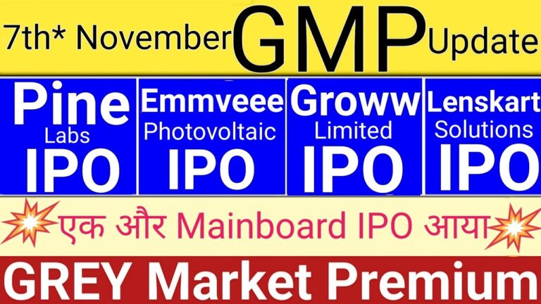 Latest IPO GMP Updates: Pine Labs, Emmveee Photovoltaic, Lenskart Solutions, and Groww IPO Insights for November 7, 2025 In the dynamic world of Indian stock markets, Initial Public Offerings (IPOs) continue to captivate investors with promises of growth and lucrative listing gains. As of November 7, 2025, the grey market premium (GMP) for several high-profile IPOs offers a glimpse into potential listing performances. This comprehensive guide dives deep into the Pine Labs IPO GMP, Emmveee Photovoltaic IPO GMP, Lenskart Solutions IPO GMP, and Groww IPO GMP, providing essential details on subscription timelines, issue sizes, allotment strategies, and market sentiments. Whether you're a retail investor eyeing quick returns or a seasoned trader assessing long-term value, these insights will equip you to make informed decisions. Stay tuned as we break down each IPO, explore grey market trends, and share tips to maximize your application success.