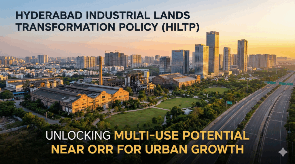 Hyderabad Industrial Lands Transformation Policy (HILTP): Unlocking Multi-Use Potential Near ORR for Urban Growth In the heart of Telangana's booming economy, Hyderabad stands as a beacon of innovation and progress. The city's rapid urbanization has reshaped skylines and sparked new opportunities, but it also poses challenges for legacy industrial zones. Enter the Hyderabad Industrial Lands Transformation Policy (HILTP)—a groundbreaking initiative approved by the Government of Telangana on November 22, 2025. This policy paves the way for converting approximately 9,292 acres of industrial land within and near the Outer Ring Road (ORR) into vibrant multi-use zones. With a plotted area spanning 4,740 acres, HILTP promises to blend industrial heritage with modern commercial, residential, and recreational spaces, fostering sustainable urban development. Imagine transforming dusty factory floors into bustling tech hubs, luxury residences, and green parks—all while generating substantial revenue for infrastructure upgrades. HILTP doesn't just rezone land; it revitalizes Hyderabad's economic landscape. Developers, investors, and urban planners now have a clear, streamlined path to repurpose these assets. This article dives deep into the policy's mechanics, benefits, application process, and long-term impacts, equipping you with everything you need to navigate this transformative opportunity. Understanding the Hyderabad Industrial Lands Transformation Policy: A Catalyst for Urban Renewal Hyderabad's journey from a historic princely state to India's IT powerhouse has been nothing short of spectacular. Yet, the city's explosive growth has left behind a patchwork of industrial estates established 50-60 years ago. Areas like Balanagar, Kukatpally, and Uppal once buzzed with manufacturing activity, but evolving market demands call for adaptive reuse. The HILTP addresses this head-on, targeting industrial parks inside the ORR and select zones within 8 km of its periphery. At its core, HILTP authorizes the shift from single-use industrial designations to multi-use zoning. This means landowners can now integrate offices, retail outlets, housing complexes, and even hospitality venues on the same plot. The policy covers 20 key industrial parks, totaling 9,292 acres, with a focus on those facing socio-economic and environmental pressures. For instance, the IDA Nacharam spans 700 acres, while the sprawling IDA Patancheru covers 1,188.82 acres—prime real estate ripe for reinvention. What sets HILTP apart? It mandates a one-time Development Impact Fee (DIF), calculated as a percentage of the Standard Rate of Open (SRO) value. This fee ensures that transformations contribute fairly to public infrastructure, like enhanced roads and public transport. Plots facing roads narrower than 80 feet attract a 30% SRO fee, while those on wider 80-foot-plus corridors pay 50%. This tiered structure incentivizes strategic location-based planning, aligning private gains with public good. The Telangana Industrial Infrastructure Corporation Limited (TGIIC)—formerly TGIIIC—serves as the nodal agency, streamlining approvals through the user-friendly TG-IPASS portal. This digital-first approach minimizes red tape, promising approvals in as little as 14 days. As Hyderabad eyes its place among global metropolises like Singapore and Dubai, HILTP emerges as a smart policy tool, blending economic vitality with inclusive growth. Key Industrial Parks Targeted Under HILTP: Opportunities in ORR Proximity