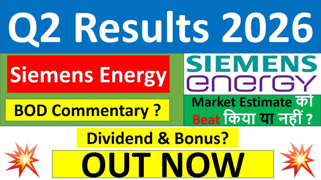 Siemens Energy India Q2 FY2026 Results: Strong 26% Revenue Growth, ₹4 Dividend Declared, and Record Profit Jump Siemens Energy India Limited just released its Q2 FY2026 financial results, and the numbers are impressive. The company delivered robust year-on-year growth, declared a generous ₹4 per share dividend (200% on face value), and posted its highest-ever quarterly profit. Investors searching for the latest “Siemens Energy share news today” or “Siemens Energy Q2 results 2026” will find plenty of reasons to be optimistic. Here’s a complete breakdown of the Siemens Energy India Q2 FY2026 results, key highlights, management commentary insights, and what these numbers mean for shareholders. ₹4 Per Share Dividend Announced – A 200% Payout One of the biggest highlights from the board meeting was the approval of a final dividend of ₹4 per equity share, which translates to an attractive 200% dividend on the ₹2 face value. This marks a significant reward for long-term shareholders and reflects the company’s strong cash generation and confidence in future growth. The dividend announcement came alongside the Q2 results and has already started generating positive sentiment in the market. Siemens Energy India Revenue Surges 26% YoY in Q2 FY2026