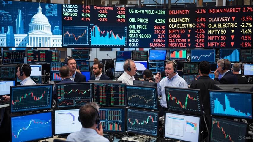 Stock Market Update on AI Valuation Worries, Delhivery and Ola Stocks Plunge in India