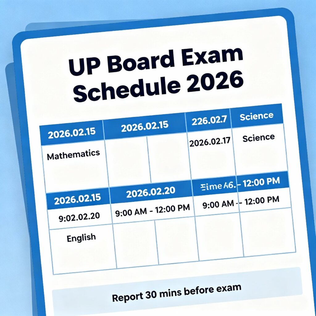 UP Board 10th Exam Schedule 2026: A Day-by-Day Breakdown for High School Students The High School examination, or Class 10th board, serves as the gateway to secondary education in Uttar Pradesh. With a focus on foundational subjects like Mathematics, Science, and Social Studies, alongside electives such as Agriculture and Fine Arts