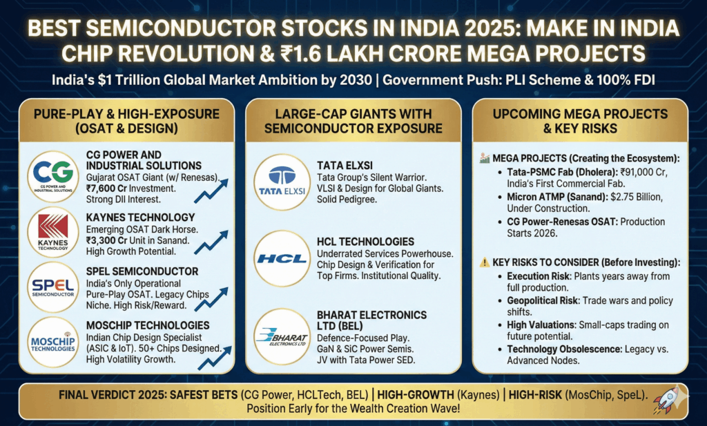 Best Semiconductor Stocks in India, Make in India Chip Revolution & ₹1.6 Lakh Crore Mega Projects