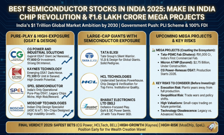 Best Semiconductor Stocks in India, Make in India Chip Revolution & ₹1.6 Lakh Crore Mega Projects