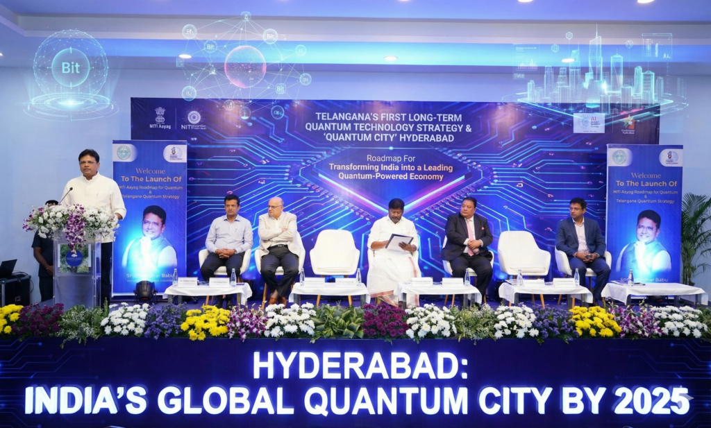 Telangana Launches India’s First Long-Term Quantum Technology Strategy: Hyderabad Set to Become Global ‘Quantum City’ in 2025 Telangana has just made history. On Thursday, the state government officially launched India’s first comprehensive, long-term quantum technology strategy while announcing bold plans to transform Hyderabad into a world-class “Quantum City.” With this ambitious roadmap, Telangana is positioning itself — and India — as a frontrunner in the global quantum revolution that experts predict will reshape computing, communication, cybersecurity, healthcare, and defense in the coming decades. Why Quantum Technology Will Define the 21st Century Quantum technology is not science fiction — it is the next seismic shift after electricity, transistors, and the internet. While classical computers process information in binary bits (0 or 1), quantum computers use qubits that can exist in multiple states simultaneously thanks to superposition and entanglement. The result? Machines that solve complex problems in seconds that would take today’s supercomputers billions of years. From cracking unbreakable encryption to accelerating drug discovery and optimizing massive logistics networks, quantum applications promise exponential leaps across industries. Recognizing this potential, the Telangana government has moved faster and farther than any other Indian state — or even most countries — by releasing a detailed, future-ready quantum strategy. Key Highlights of Telangana Quantum Strategy 2025–2035
