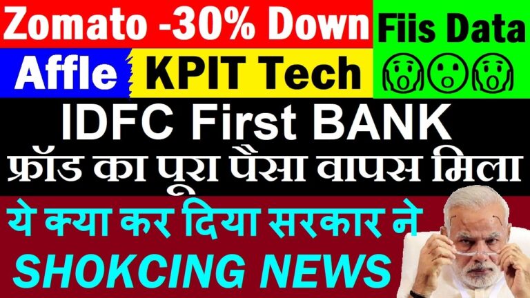 IDFC First Bank Fraud Recovery, Government’s Textile Shock, and Zomato’s 30% Decline: A Strategic Market Update