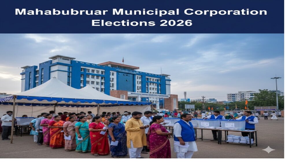 Mahabubnagar Municipal Corporation Elections 2026: Date, Candidates, Results, and Political Impact Overview of Mahabubnagar Municipal Corporation Elections 2026 The Mahabubnagar Municipal Corporation Elections 2026 are a crucial political event shaping the urban governance and development agenda of this fast-growing Telangana city. These elections are part of the broader Telangana urban local bodies polls scheduled across multiple municipal corporations and municipalities in the state. With Mahabubnagar recently upgraded to a municipal corporation, the 2026 polls carry added significance in terms of funds, infrastructure, and local leadership. Voters in Mahabubnagar will elect their representatives to the municipal corporation divisions, who will then indirectly determine the city’s mayor and deputy mayor. The contest involves major political parties such as the Congress, BRS, BJP, and AIMIM, each treating this election as a test of strength ahead of future state and national battles