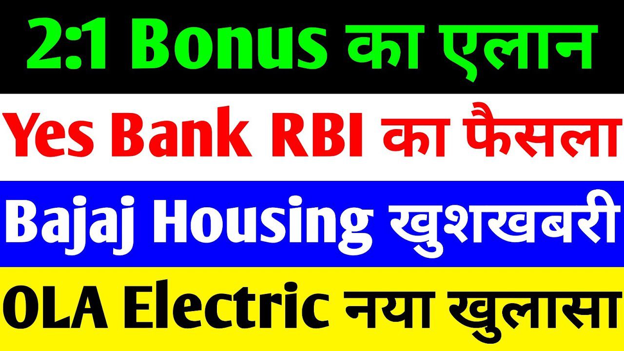 Yes Bank New MD Appointment, Bajaj Housing Finance Q3 Results and Dolat Algotech Bonus Shares