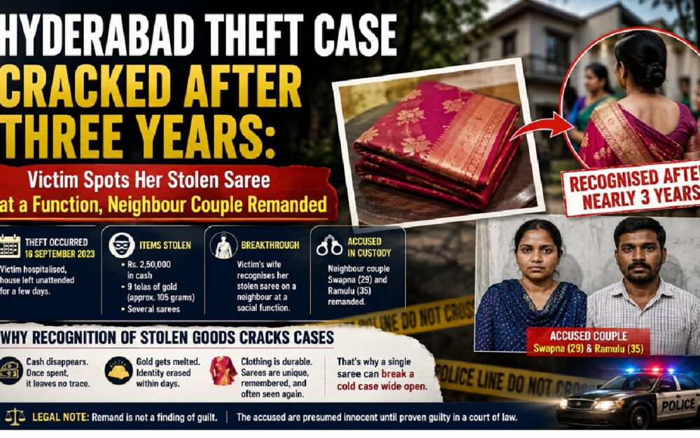 Hyderabad Theft Case Cracked After Three Years: Victim Spots Her Stolen Saree at a Function